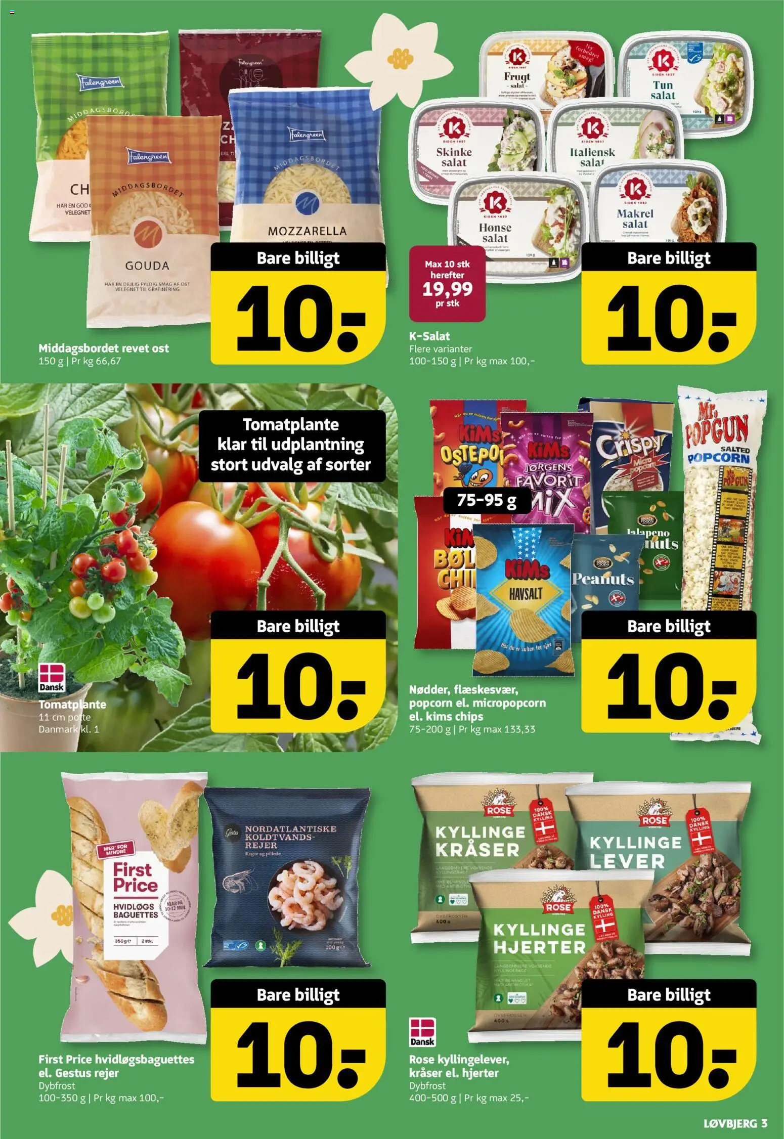 Løvbjerg tilbudsavis – gyldig fra 24.04.2026 | Side: 3 | Produkter: Chips, Salat, Popcorn, Italiensk salat