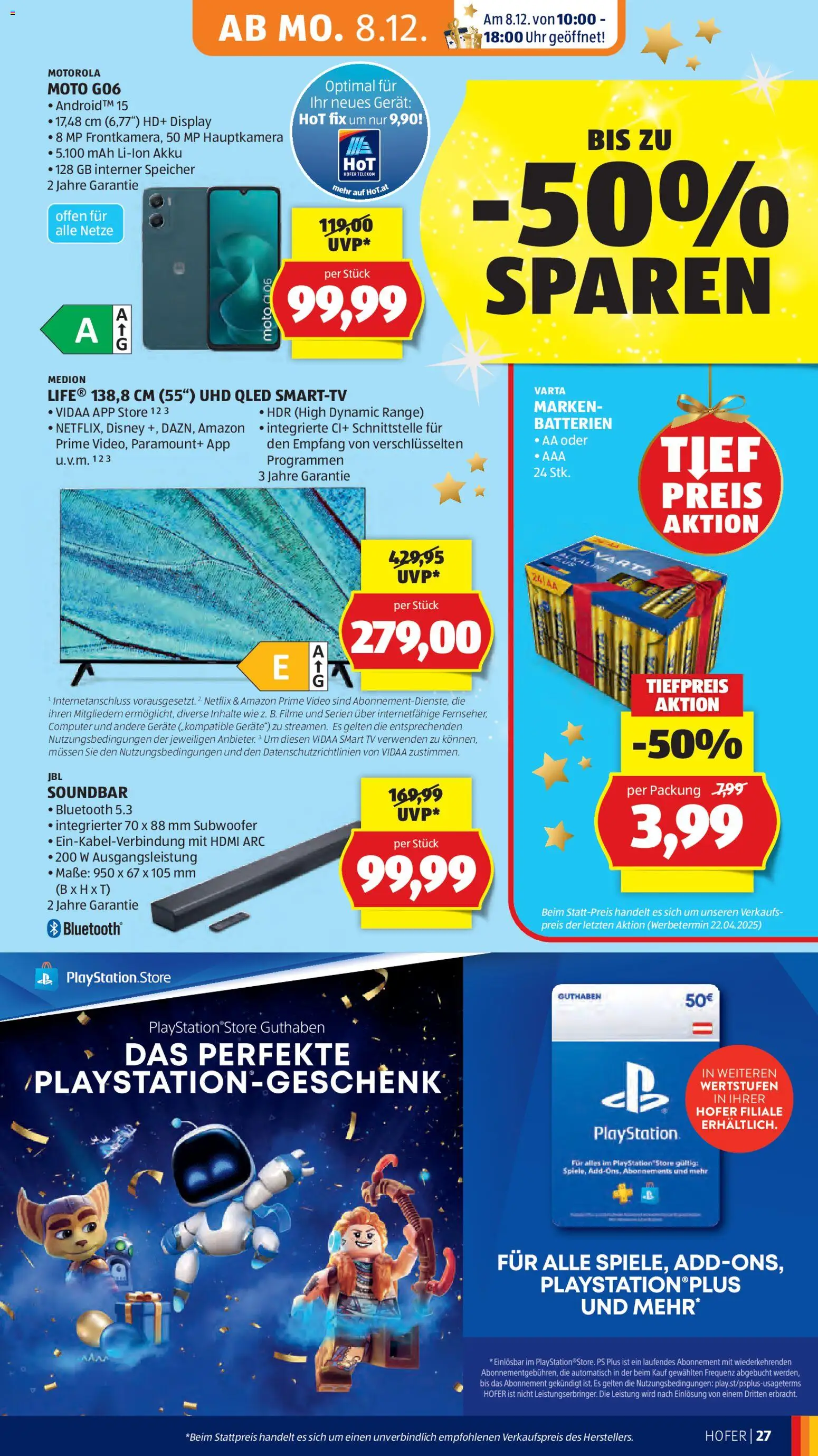 Hofer AT akciós ujság - amely érvényes a következő dátumtól: 05.12.2025 | Oldal: 41 | Termékek: Videó, TV, Smart tv, Soundbar