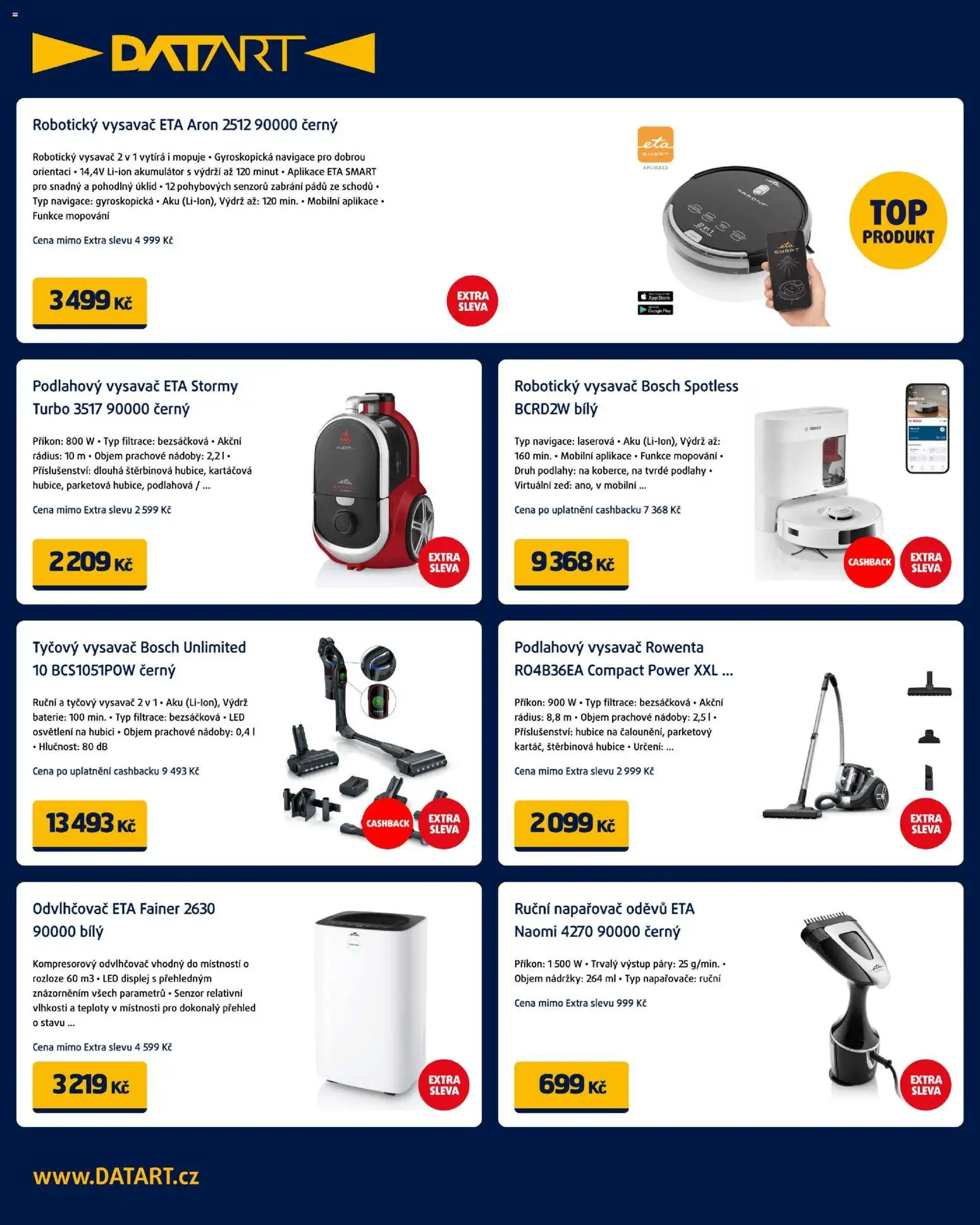 Datart leták od 03.12.2025 | Strana: 10 | Produkty: Vysavač, Navigace, Robotický vysavač, LED