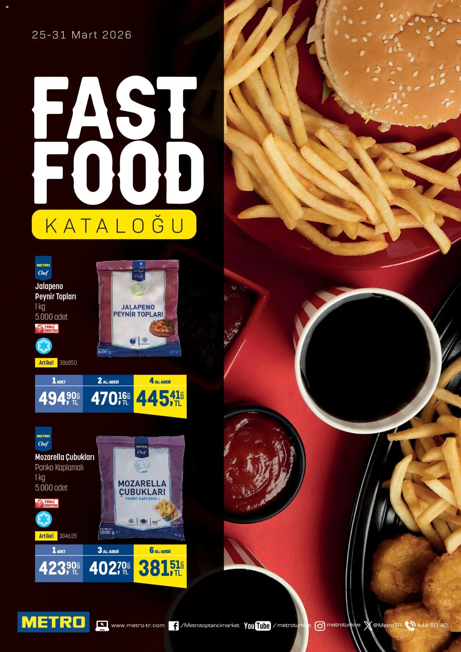 Metro - Fast Food Kataloğu - 25.03.2026 tarihinden itibaren geçerlidir | Sayfa: 1 | Ürünler: Peynir