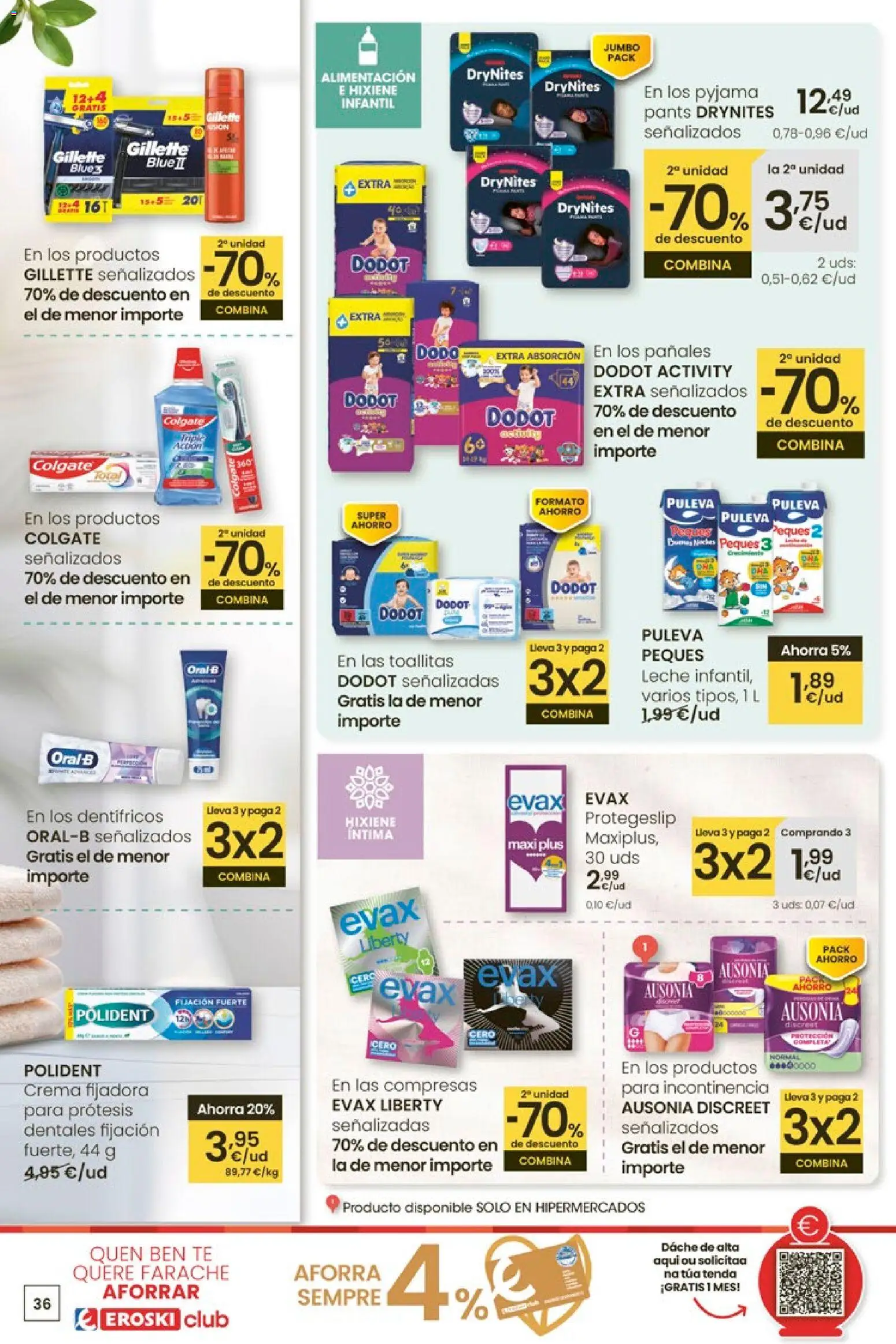 Eroski - Para un xaneiro máis lixeiro │ válido desde el 05.01.2026 | Página: 36 | Productos: Leche, Crema, Té, Γλυφιτζούρι