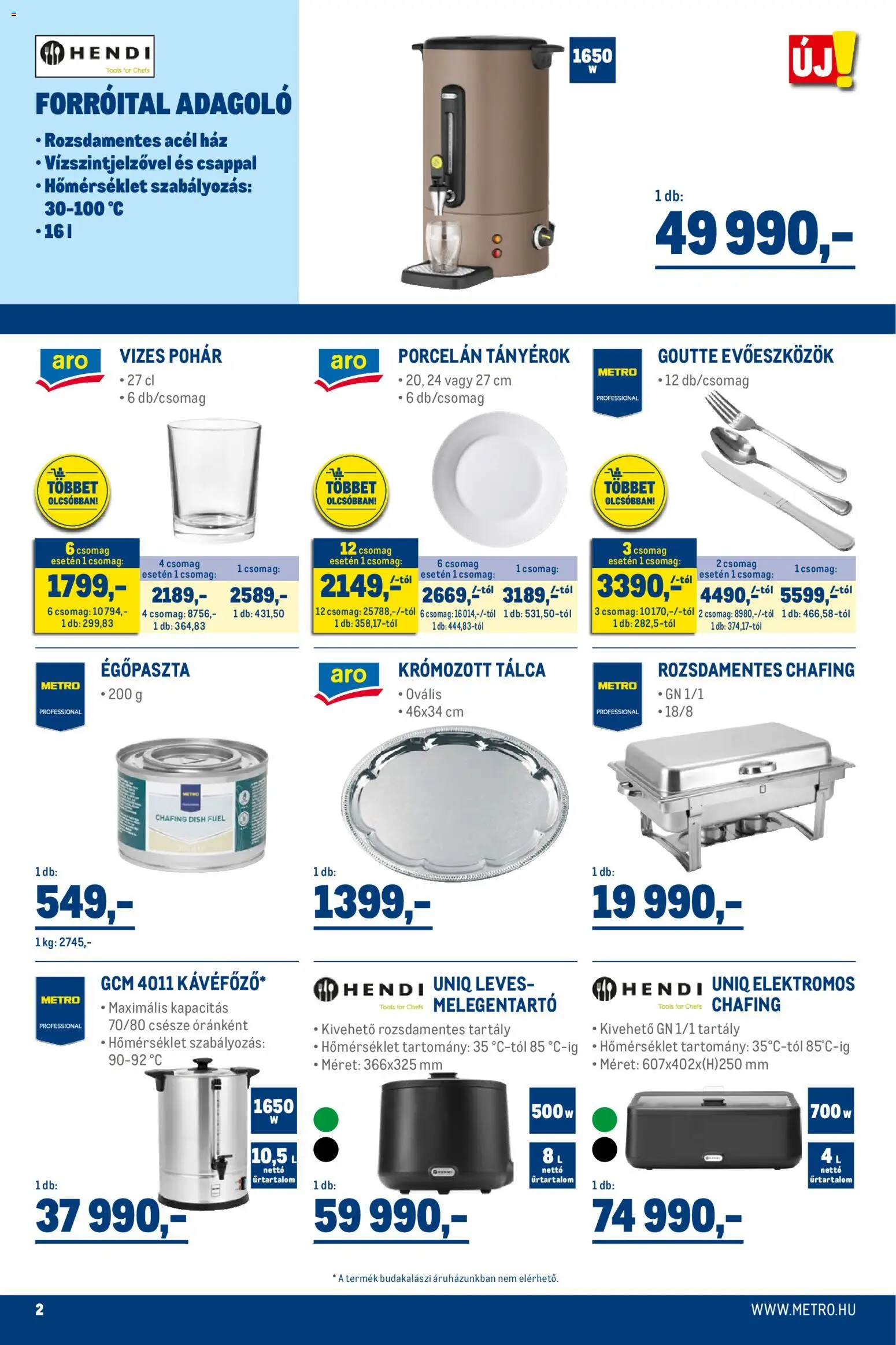 Metro akciós ujság - amely érvényes a következő dátumtól: 02.11.2025 | Oldal: 2 | Termékek: Pohár
