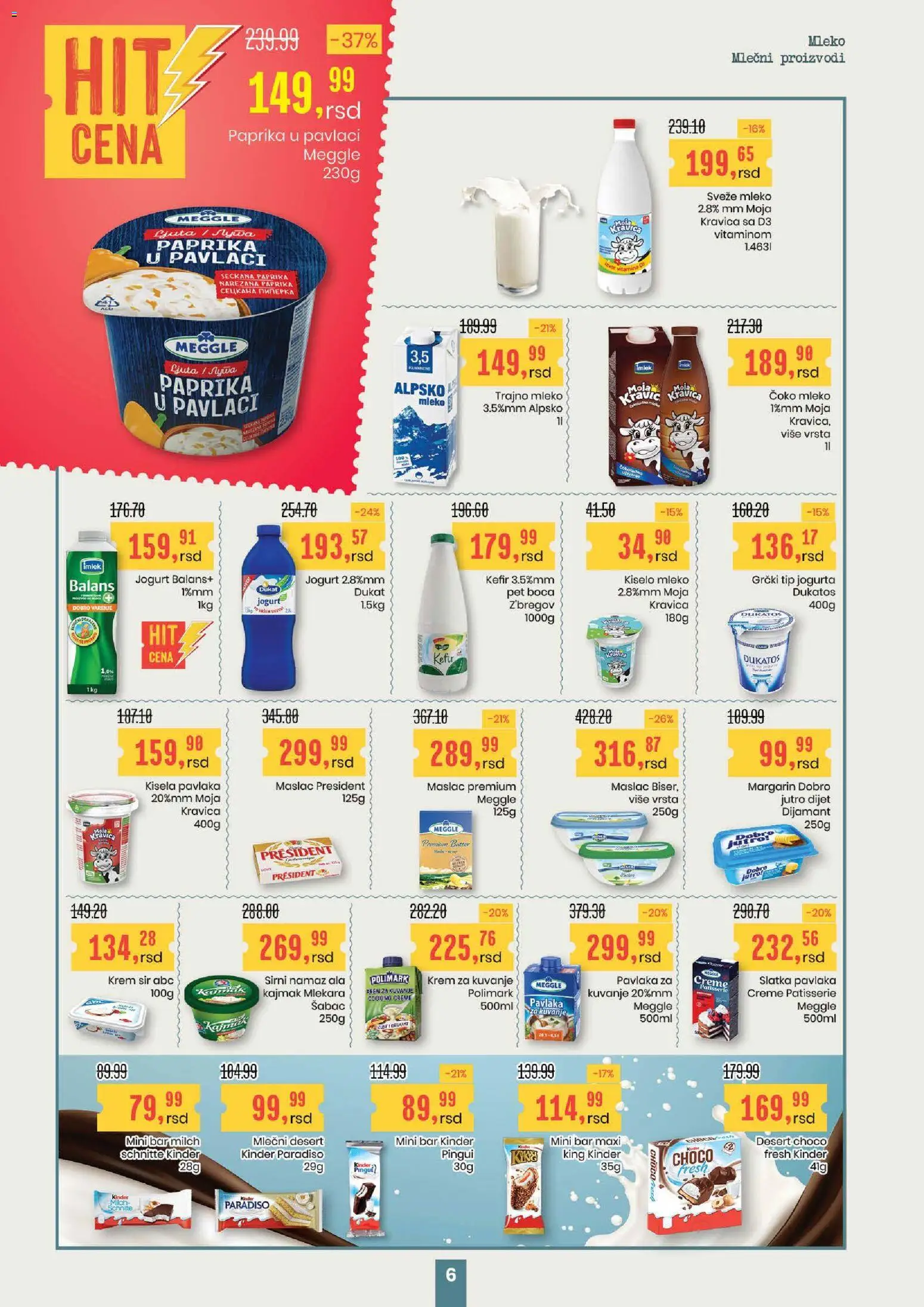 Aroma Market katalog - važi od 30.10.2025 | Strana: 6 | Proizvode: Paprika, Margarin, Sir, Pavlaka