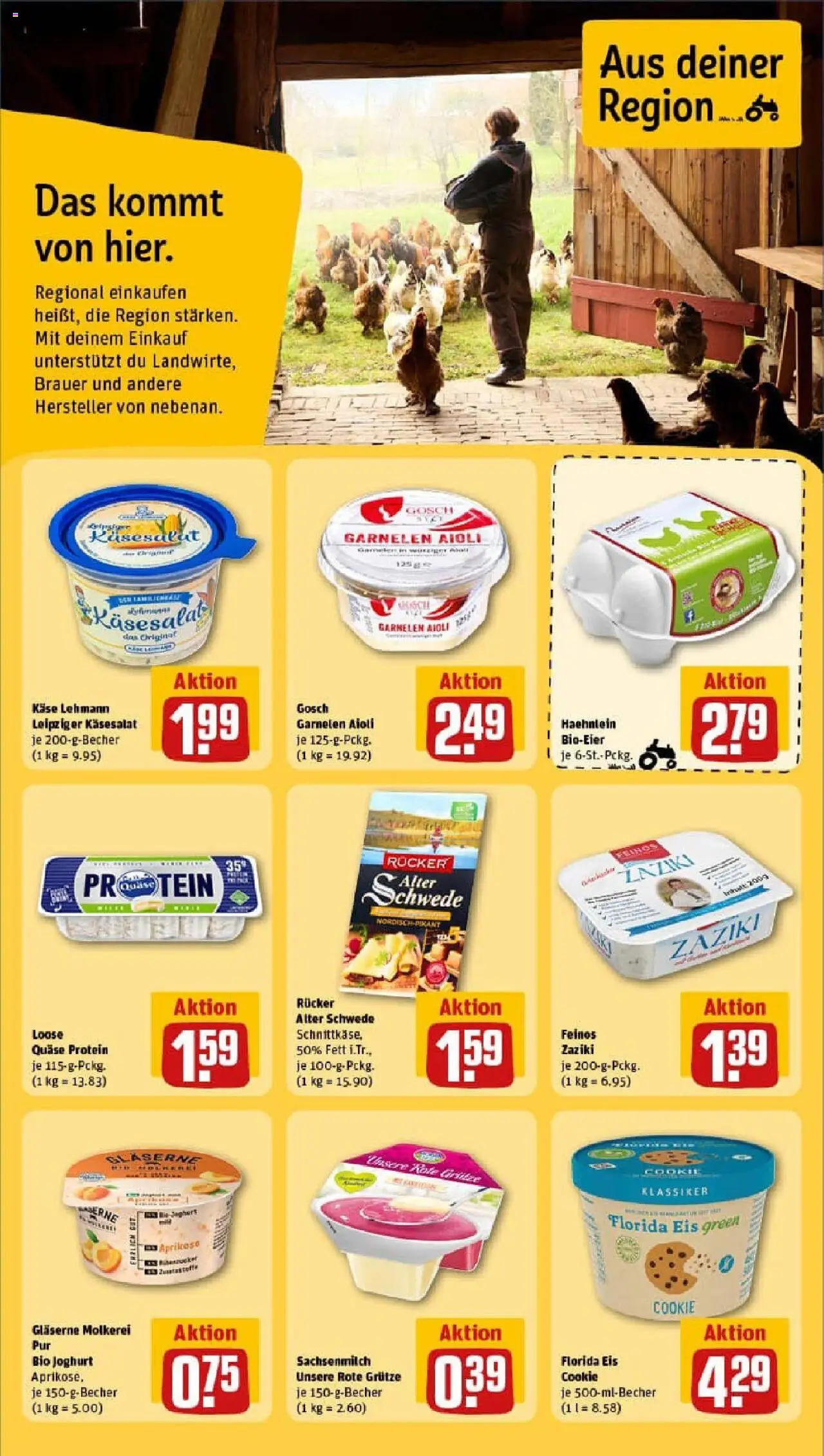 Rewe prospekt Nuthetal / Bergholz-Rehbrücke	 - gültig ab dem 11.08.2025 | Seite: 16 | Produkte: Käse, Joghurt, Garnelen, Eis