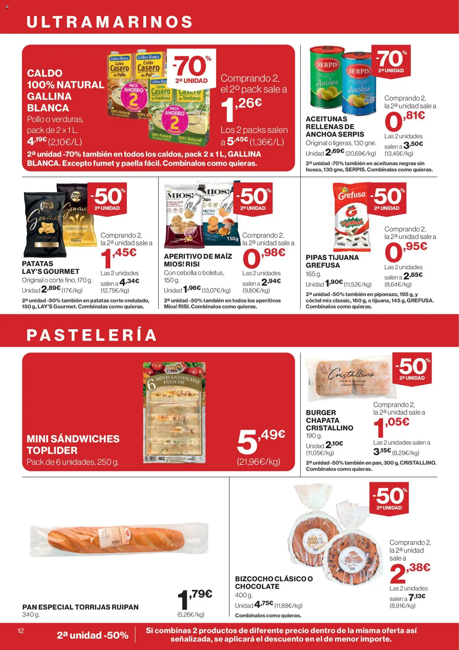 El Corte Inglés ofertas │ válido desde el 12.03.2026 | Página: 12 | Productos: Pan, Chocolate, Παγωμένο τσάι, Anchoa
