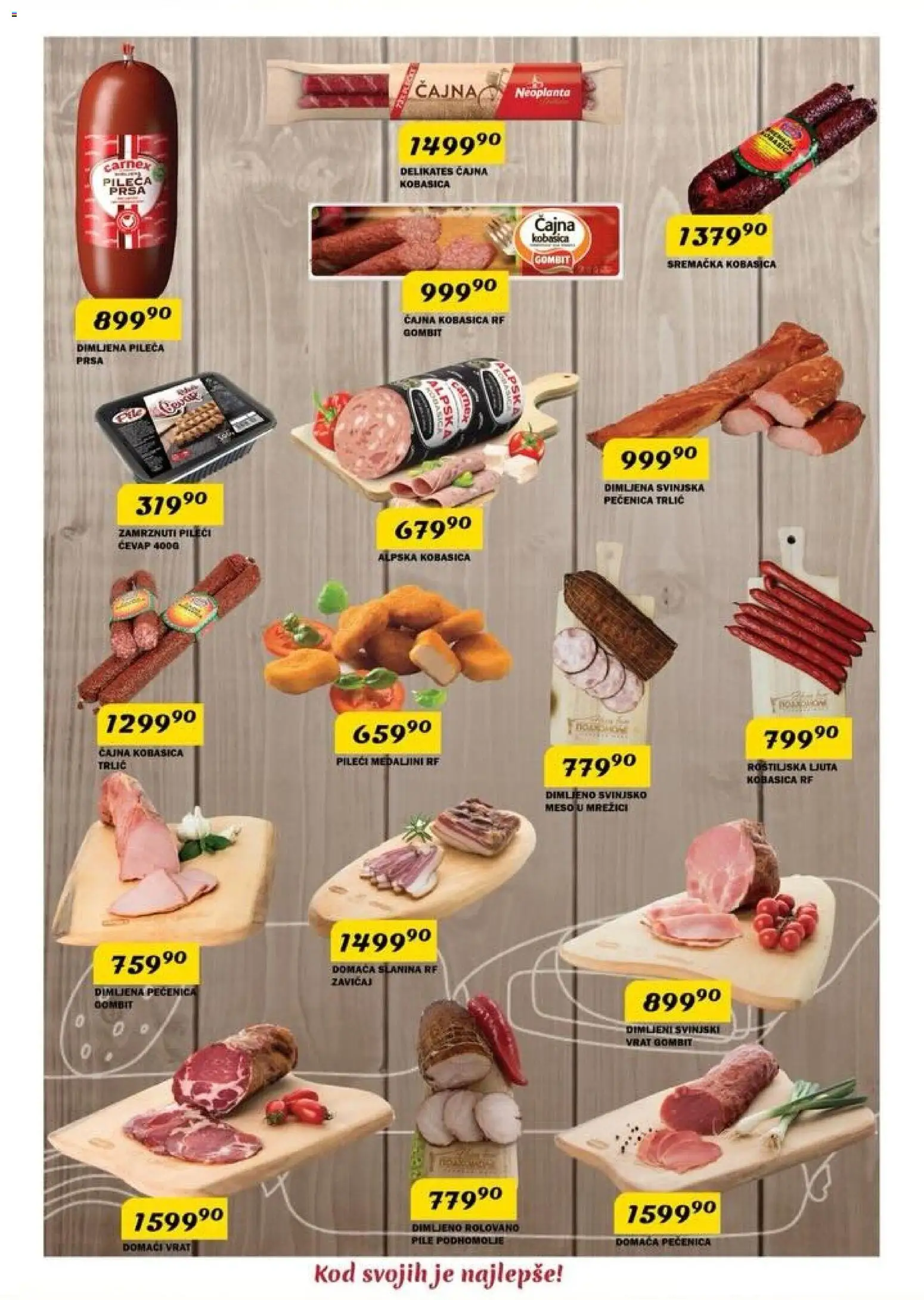 VP Dima katalog - važi od 09.04.2026 | Strana: 5 | Proizvode: Pileća prsa, Svinjsko meso, Kobasica, Pečenica