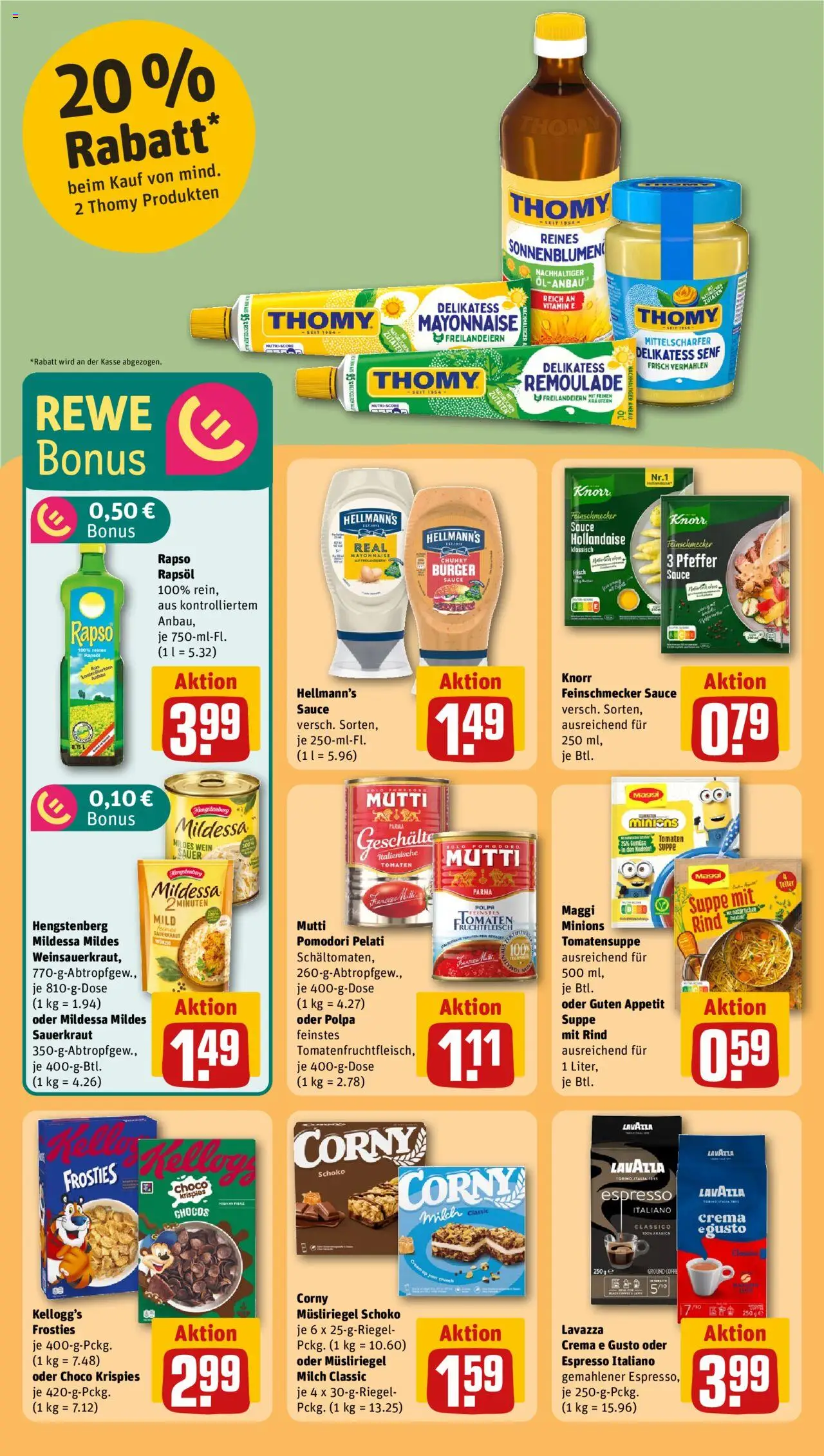 Rewe Prospekt 	 – gültig ab 22.09.2025 | Seite: 20 | Produkte: Tomaten, Kellogg's, Knorr, Wein