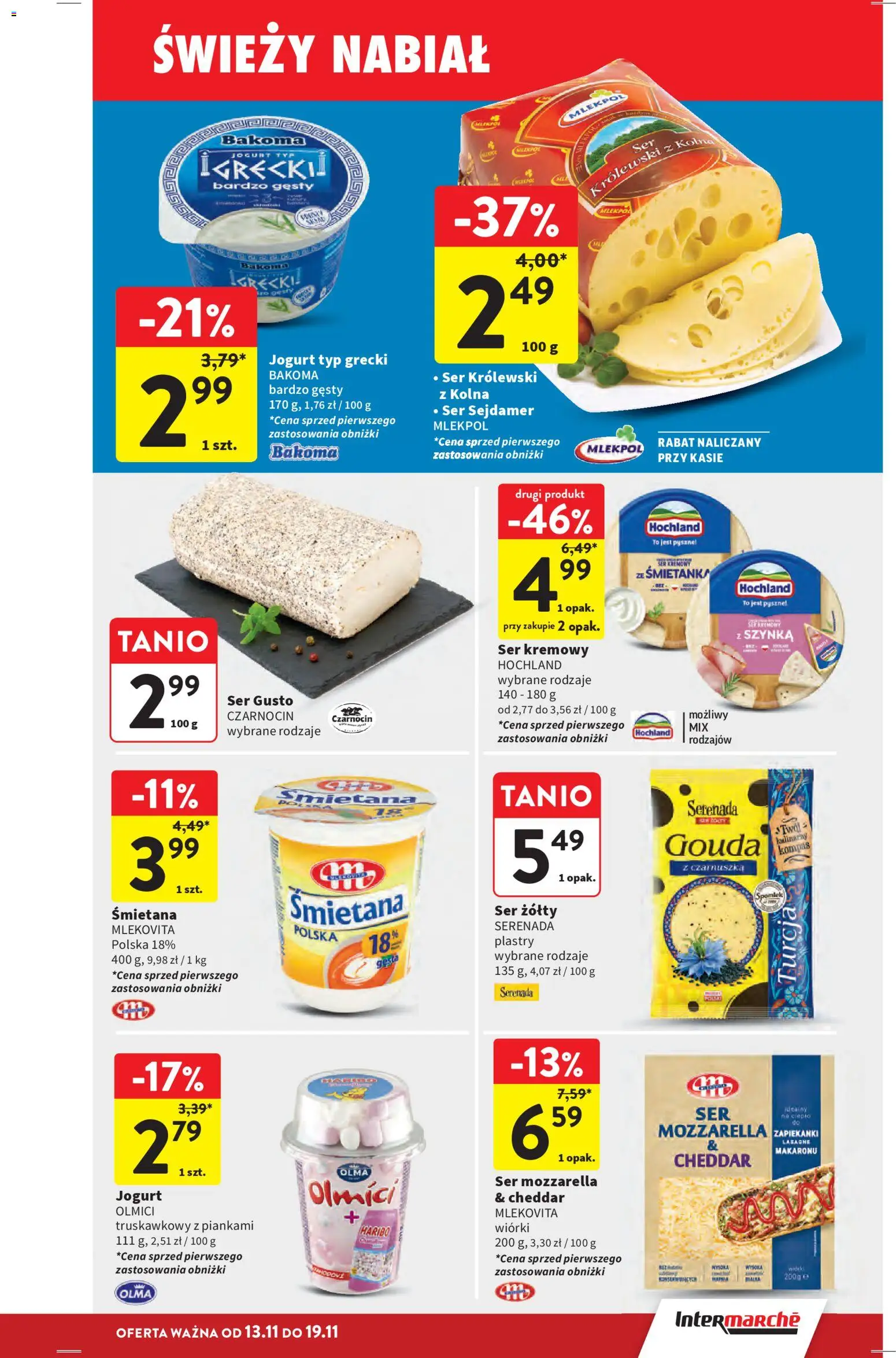 Intermarche Gazetka od 13.11.2025 | Strona: 25 | Produkty: Lasagne, Ser, Zapiekanki, Śmietana