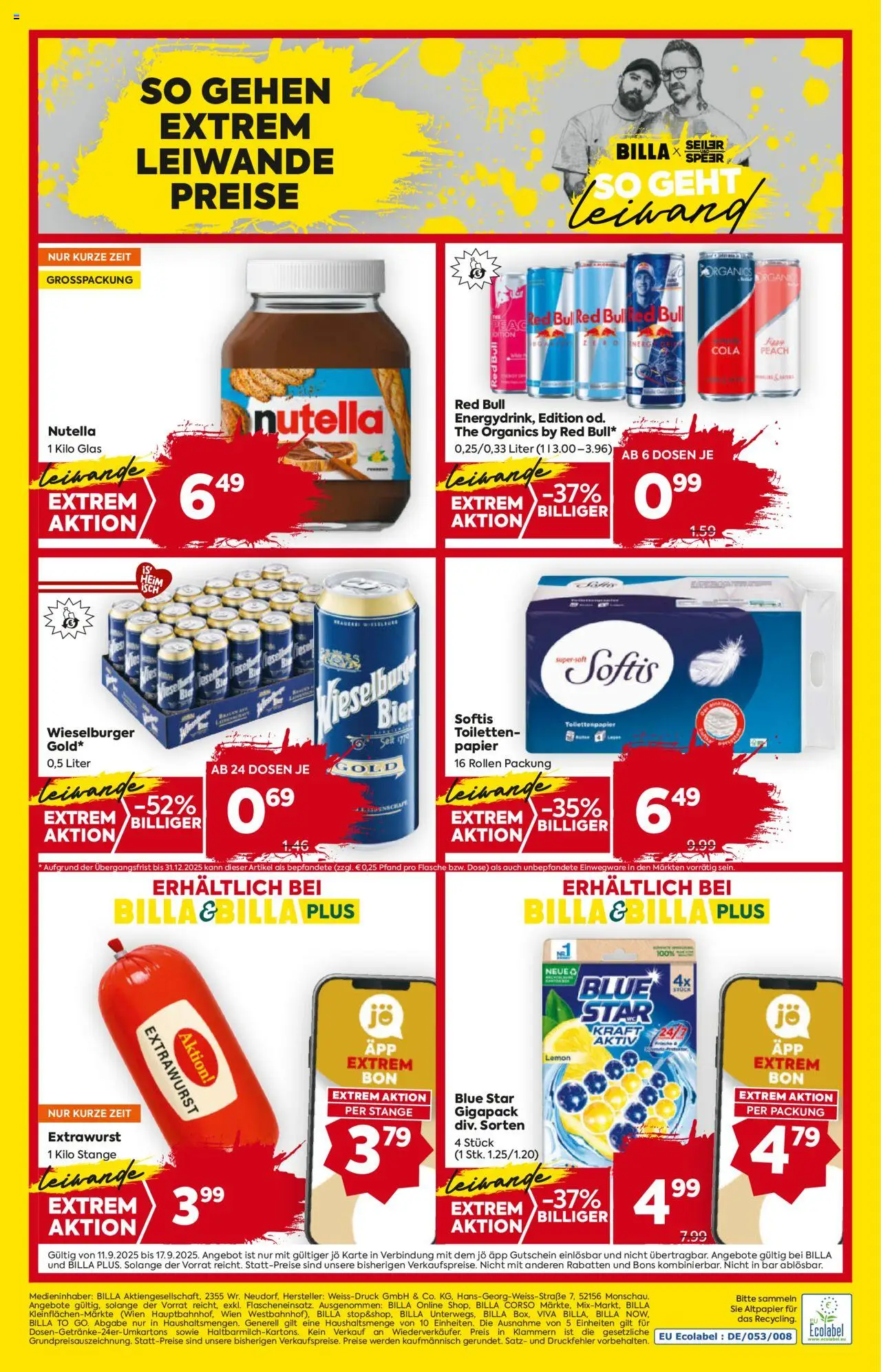 Billa Flugblatt gültig ab 11.09.2025 | Seite: 16 | Produkte: Bier