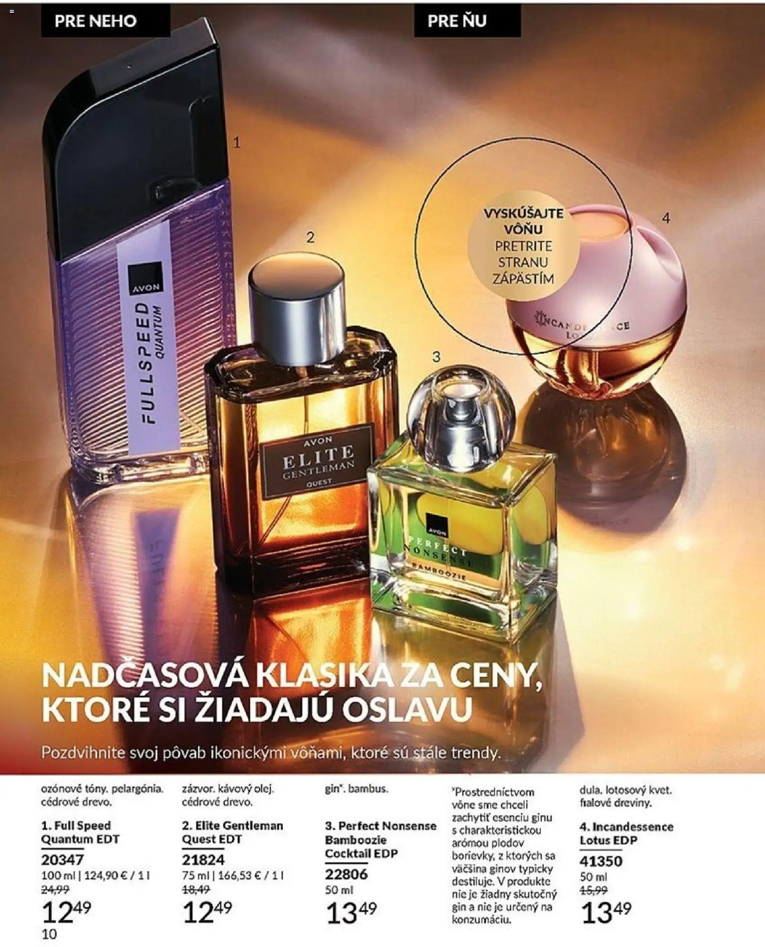 Nové Avon akcie – leták je platný od 01.01.2026 | Strana: 10 | Produkty: Gin