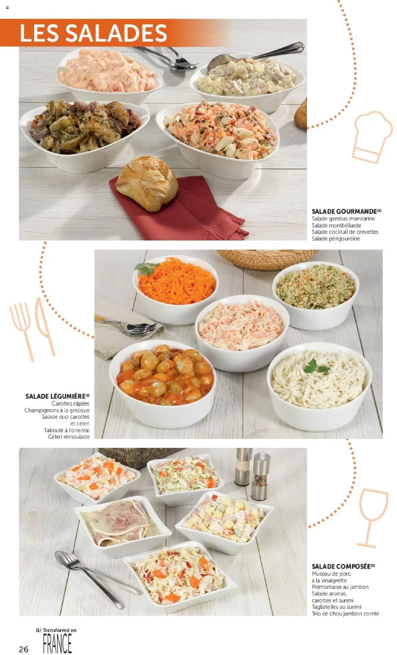 {H1} | Page: 26 | Produits: Salade, Carottes, Crevettes, Jambon
