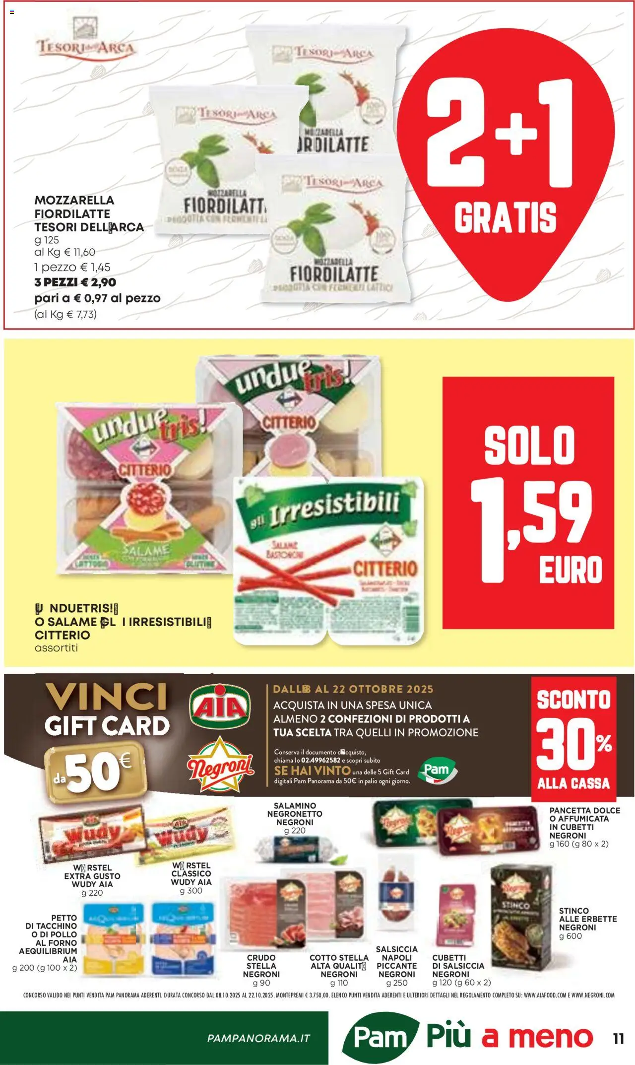 Volantino Panorama del 09.10.2025 | Pagina: 11 | Prodotti: Salame, Pollo, Pancetta, Tacchino