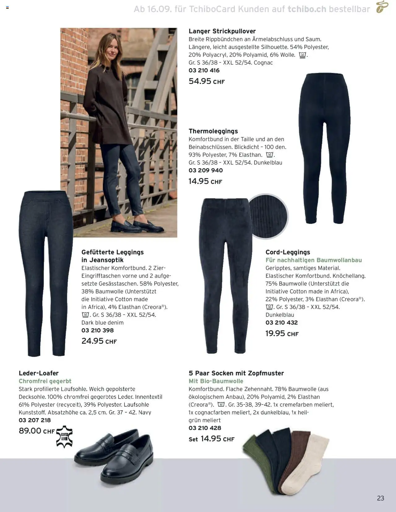 Tchibo Aktionen Herbst – gültig ab 24.09.2025 | Seite: 23 | Produkte: Leggings, Socken