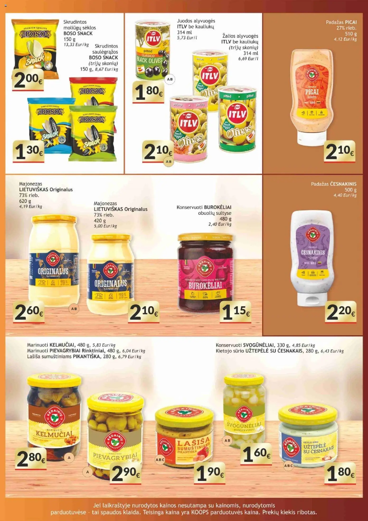 Koops akcijos nuo 20.04.2026 | Puslapis: 16 | Prekių: Užtepėlė, Pievagrybiai, Majonezas, Padažas
