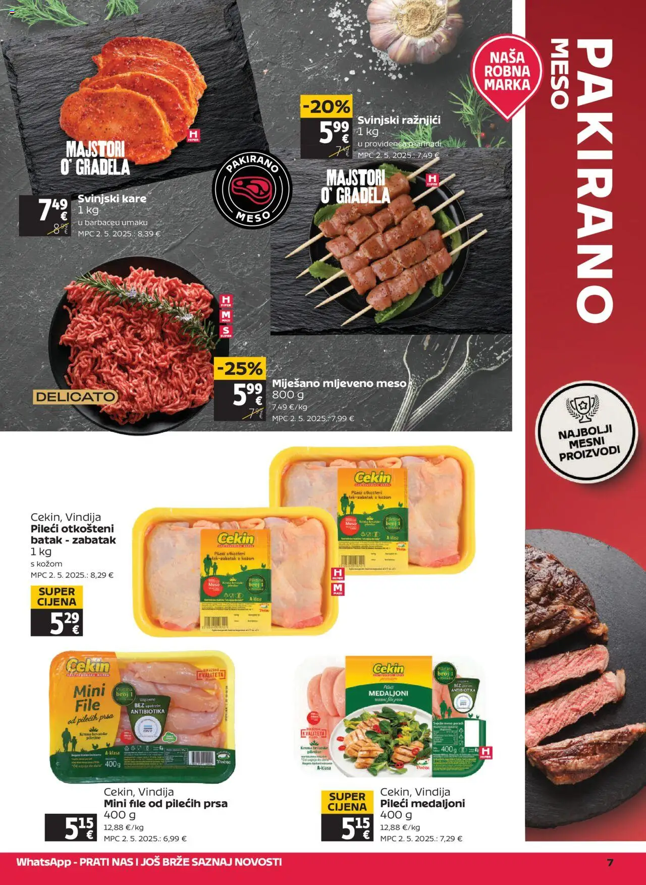 Tommy katalog | vrijedi od 07.08.2025 | Stranica: 7 | Proizvodi: Vindija, Pileći medaljoni, Meso, Mljeveno meso