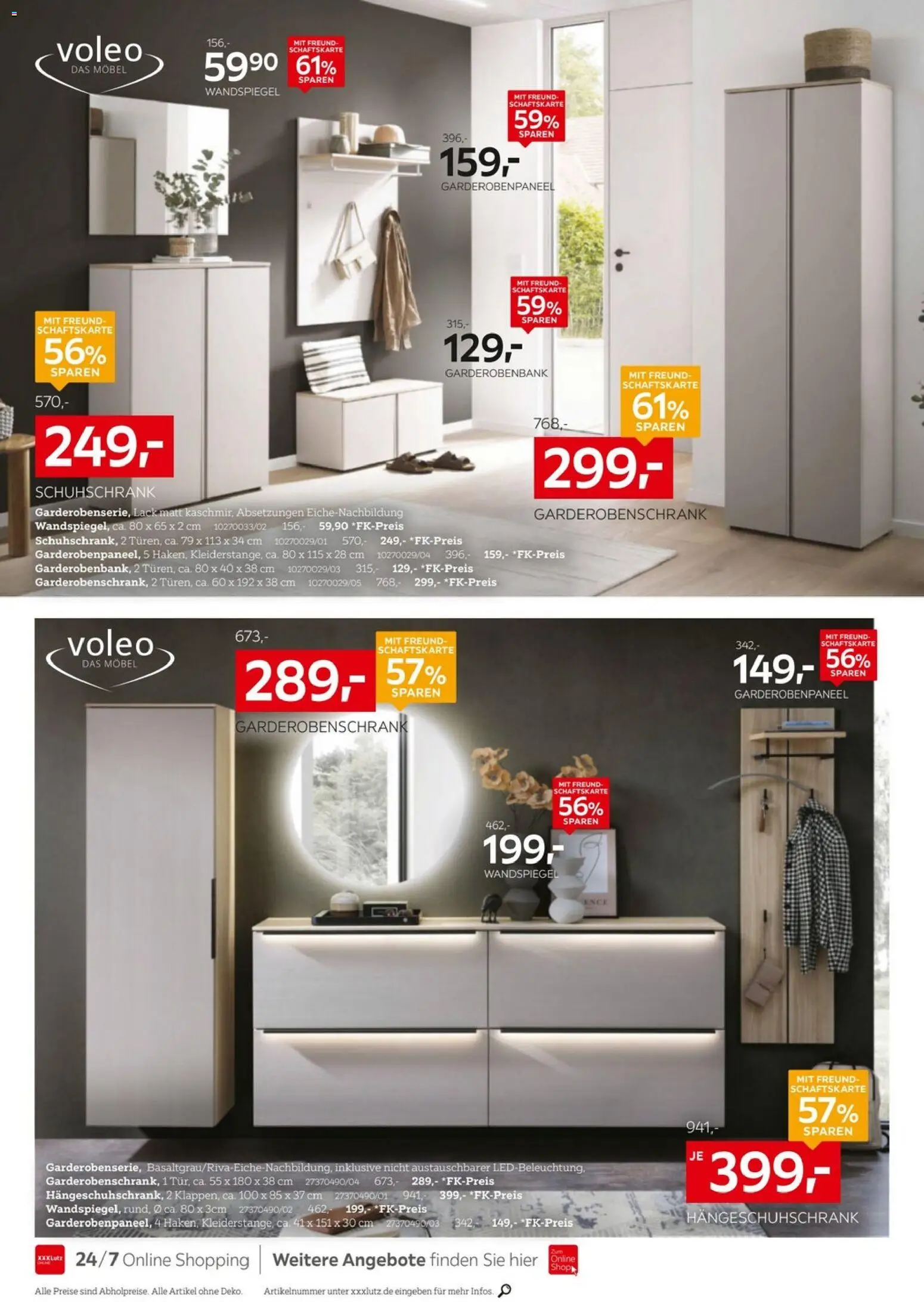 XXXLutz Aufbewahrung & Deko – gültig ab 29.03.2026 | Seite: 14 | Produkte: Wandspiegel, Garderobenschrank