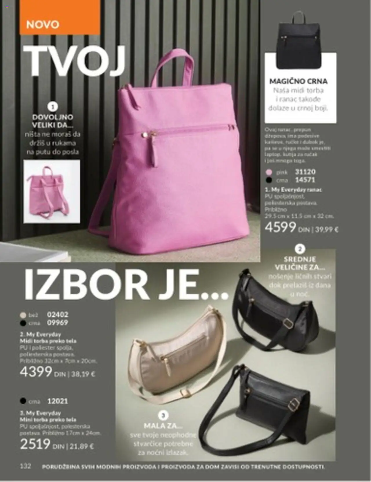 AVON katalog - važi od 01.08.2025 | Strana: 132 | Proizvode: Ranac, Torba
