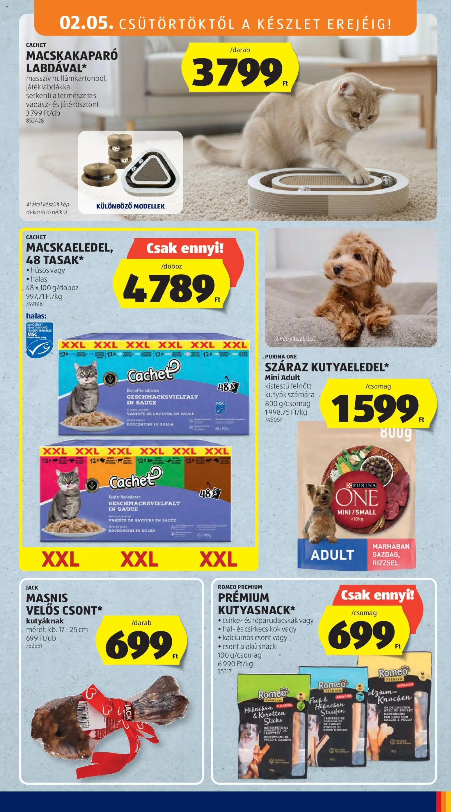 Aldi akciós ujság - amely érvényes a következő dátumtól: 05.02.2026 | Oldal: 23 | Termékek: Purina one, Hal, Dekoráció