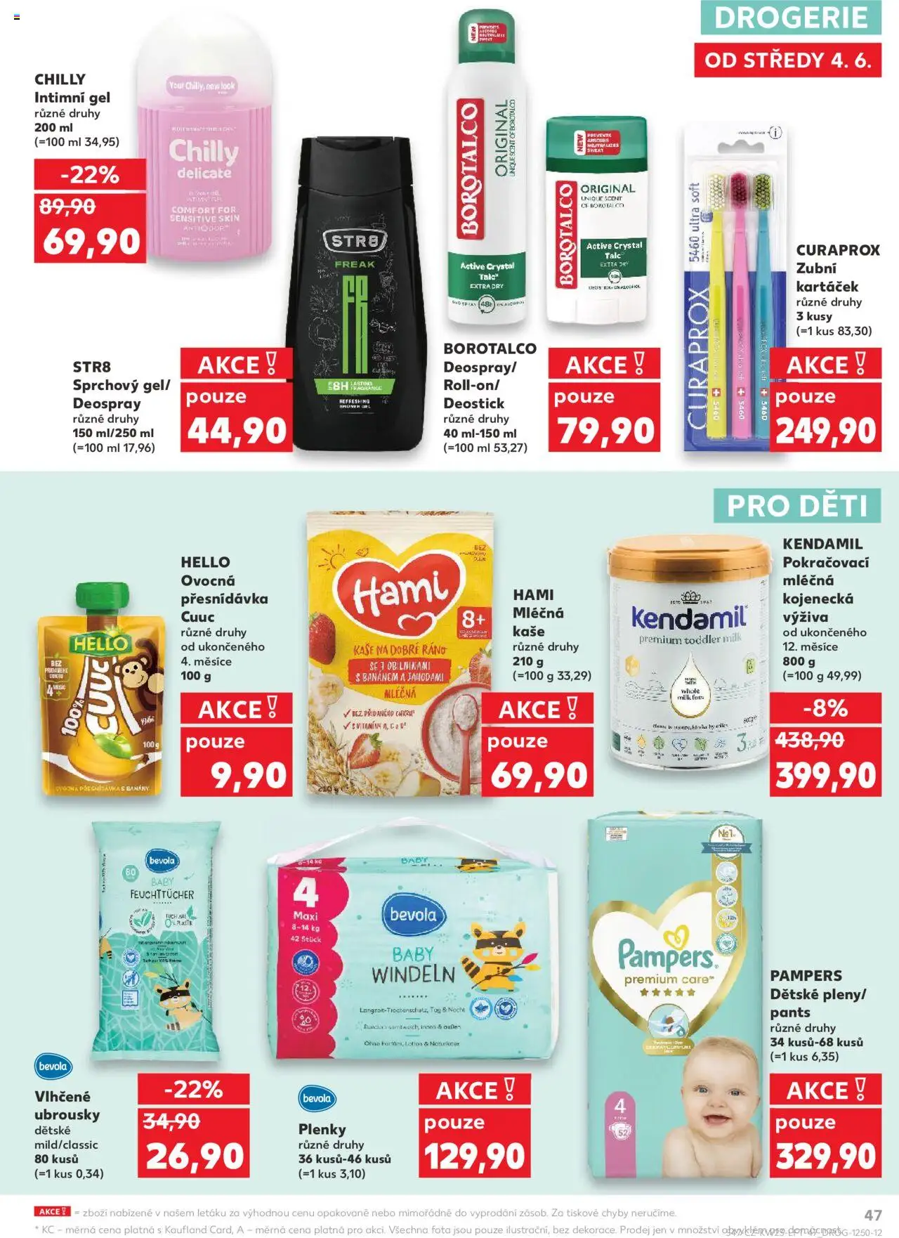 Kaufland leták - Praha 8 od 04.06.2025 | Strana: 47 | Produkty: Zubní kartáček, Mléčná kaše, Ubrousky, Curaprox zubní kartáček