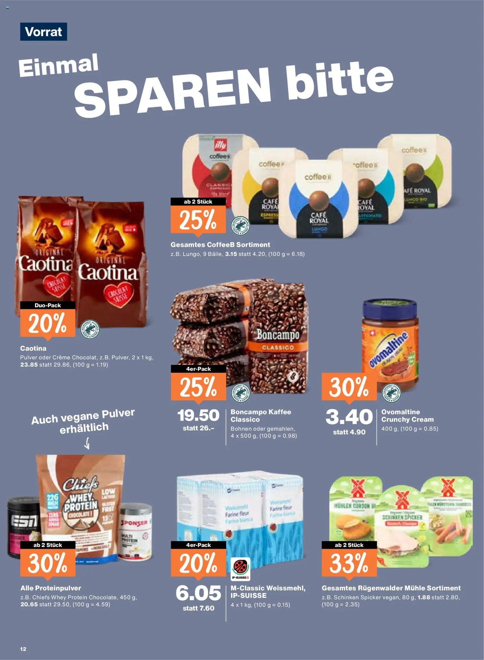 Migros aktionen – gültig ab 09.04.2026 | Seite: 12 | Produkte: Kaffee, Schinken, Mühle, Creme
