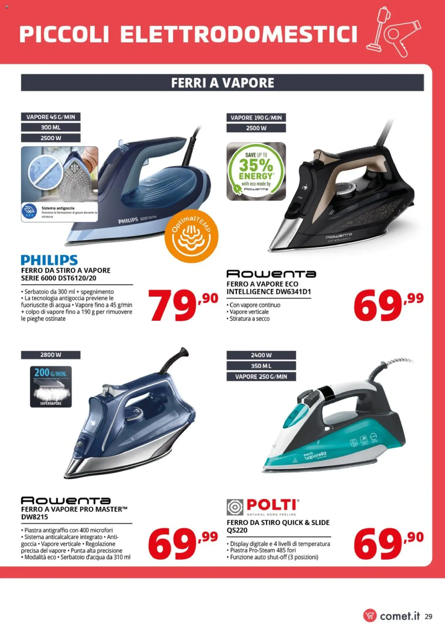 Volantino Comet del 24.04.2026 | Pagina: 29 | Prodotti: Ferro da stiro