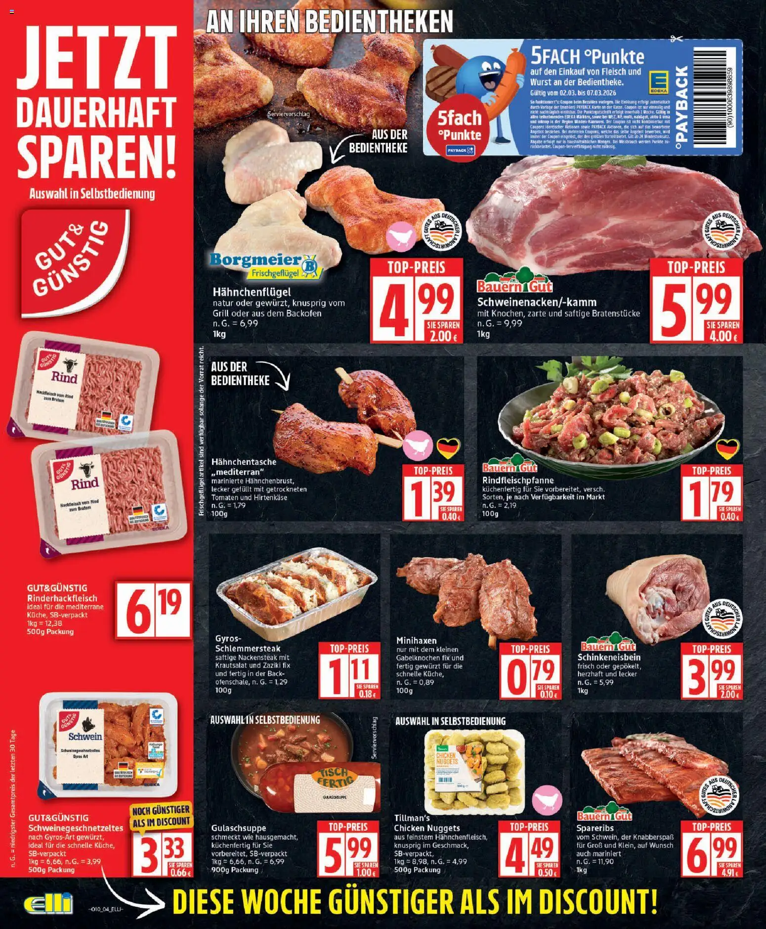 Elli Markt Prospekt 	 – gültig ab 02.03.2026 | Seite: 4 | Produkte: Grill, Wurst, Fleisch, Hackfleisch