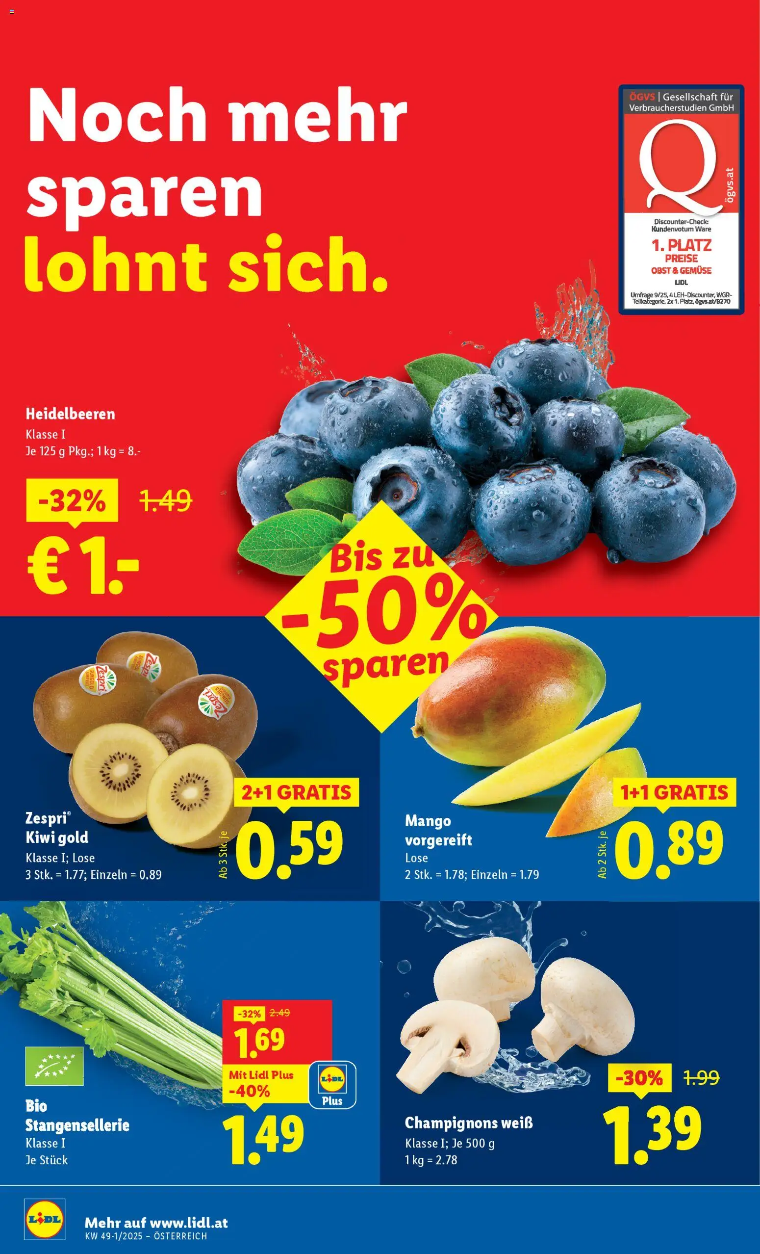 Lidl Flugblatt - Eisenstadt, Ebenfurth, Mattersburg gültig ab 27.11.2025 | Seite: 40 | Produkte: Kiwi, Gemüse, Obst, Mango