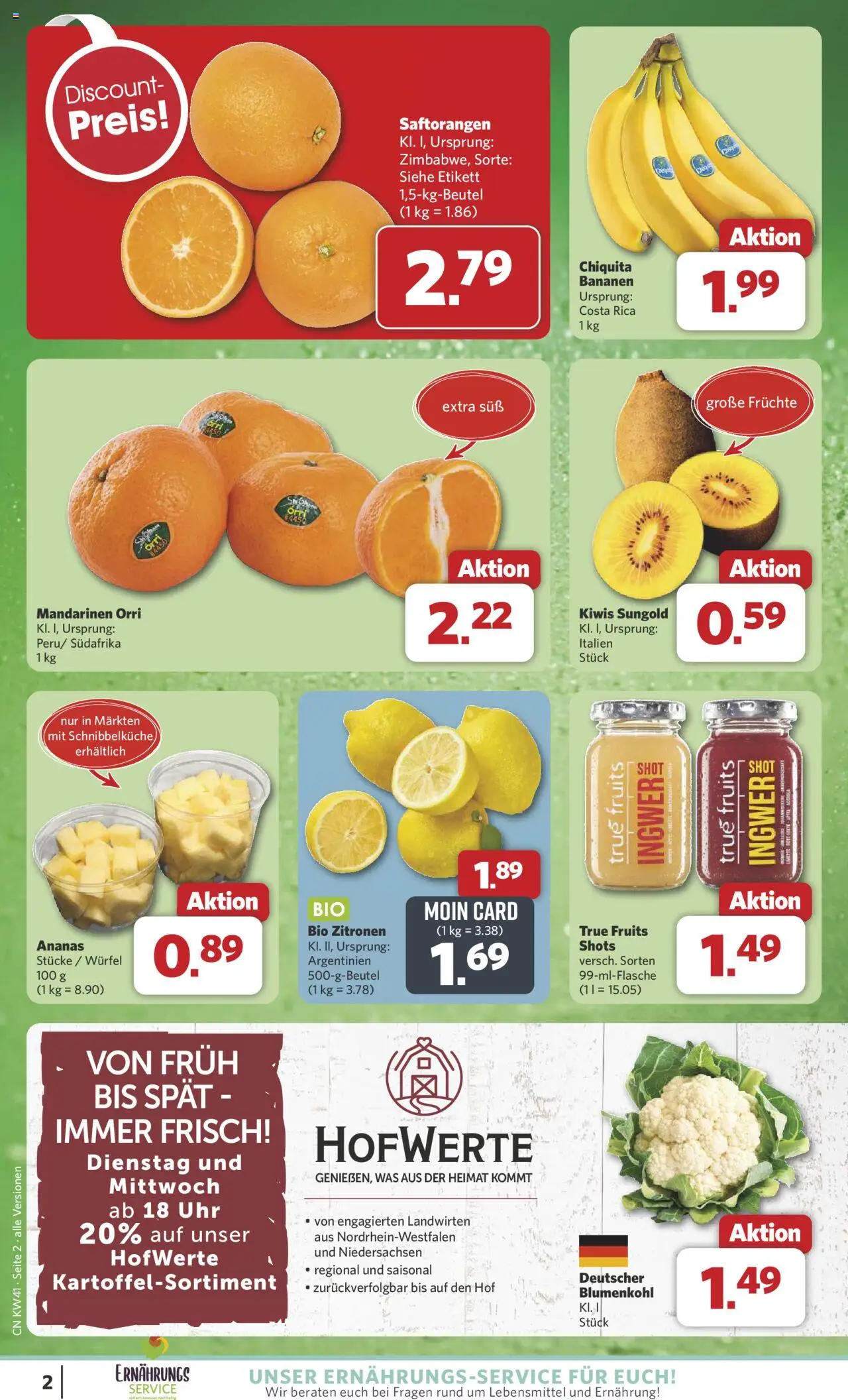Combi Prospekt 	 – gültig ab 06.10.2025 | Seite: 2 | Produkte: Bananen, Mandarinen, Ananas, Uhr