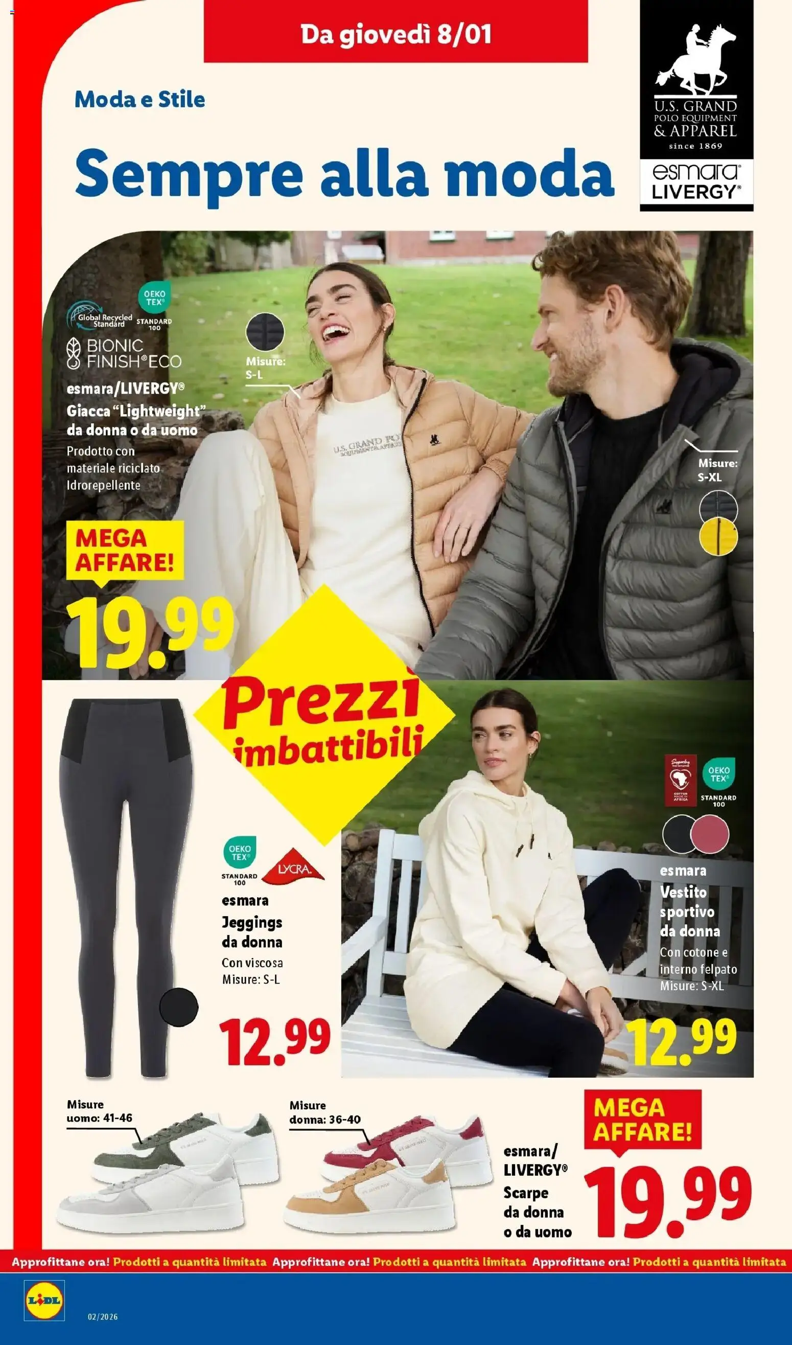 Volantino Lidl del 05.01.2026 | Pagina: 38 | Prodotti: Giacca, Scarpe, Vestito, Polo