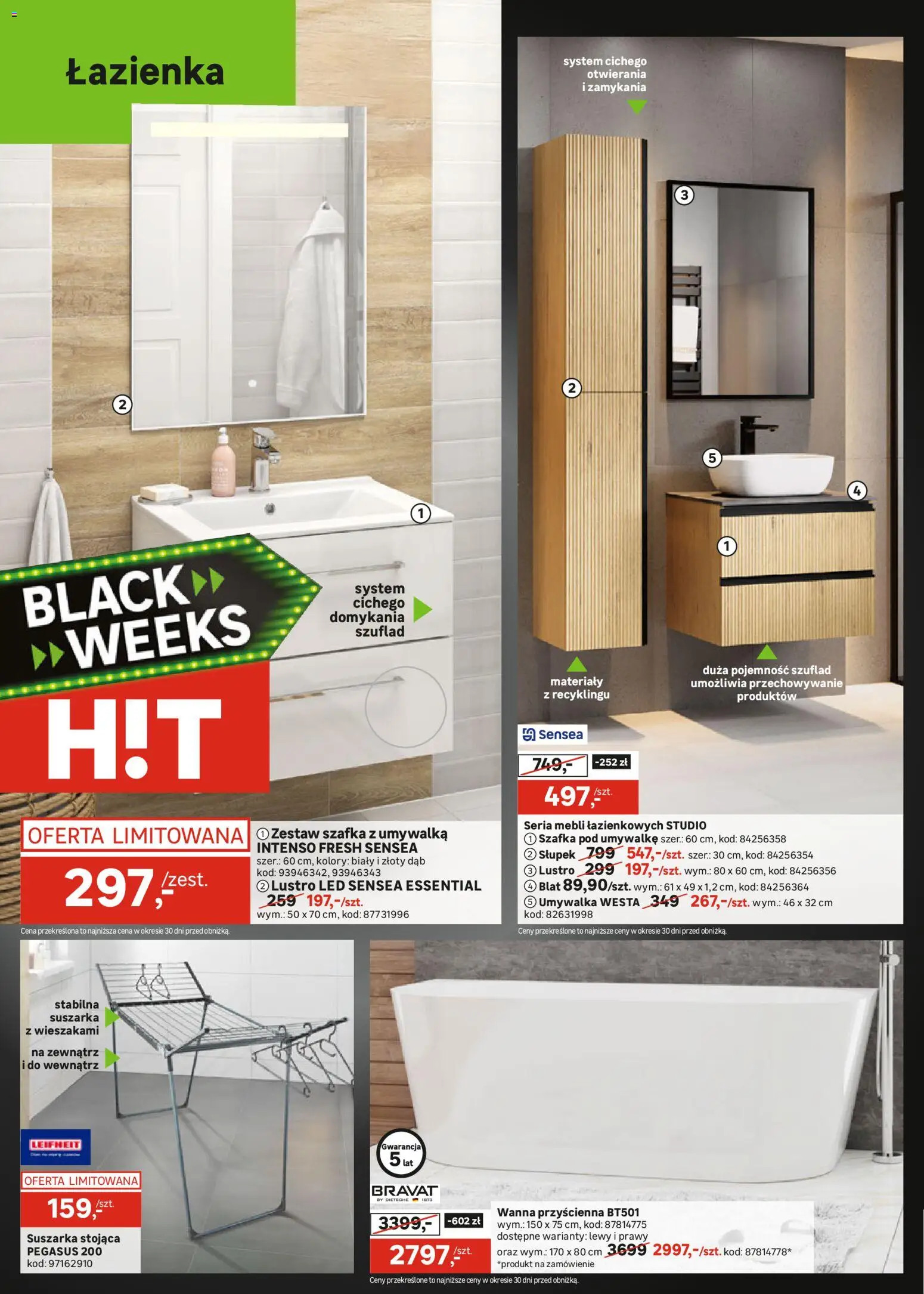 Leroy Merlin Black Friday od 18.11.2025 | Strona: 2 | Produkty: Suszarka, Umywalka, Lustro