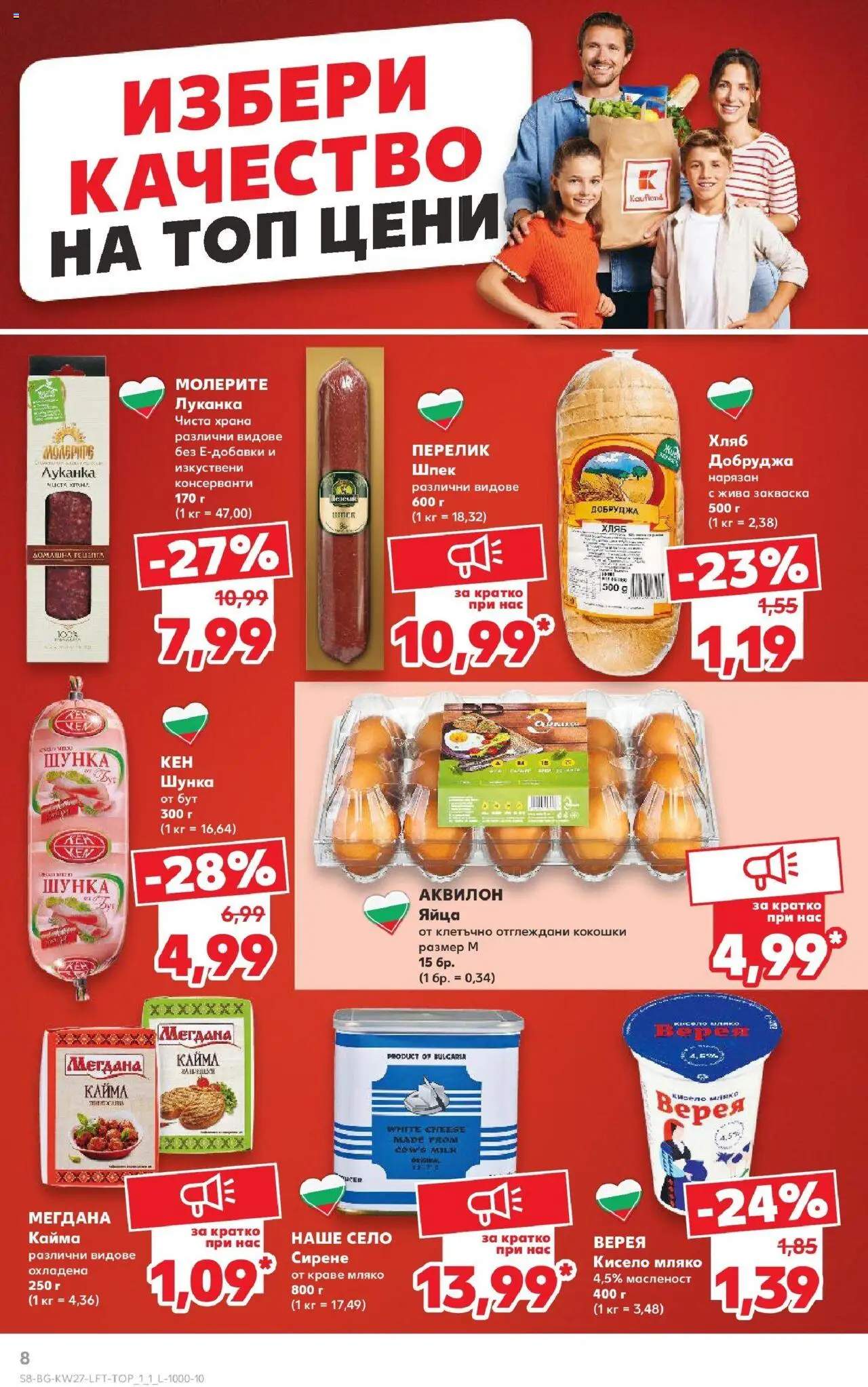  | Страница: 8 | Продукти: Кисело мляко, Хляб, Шунка, Краве