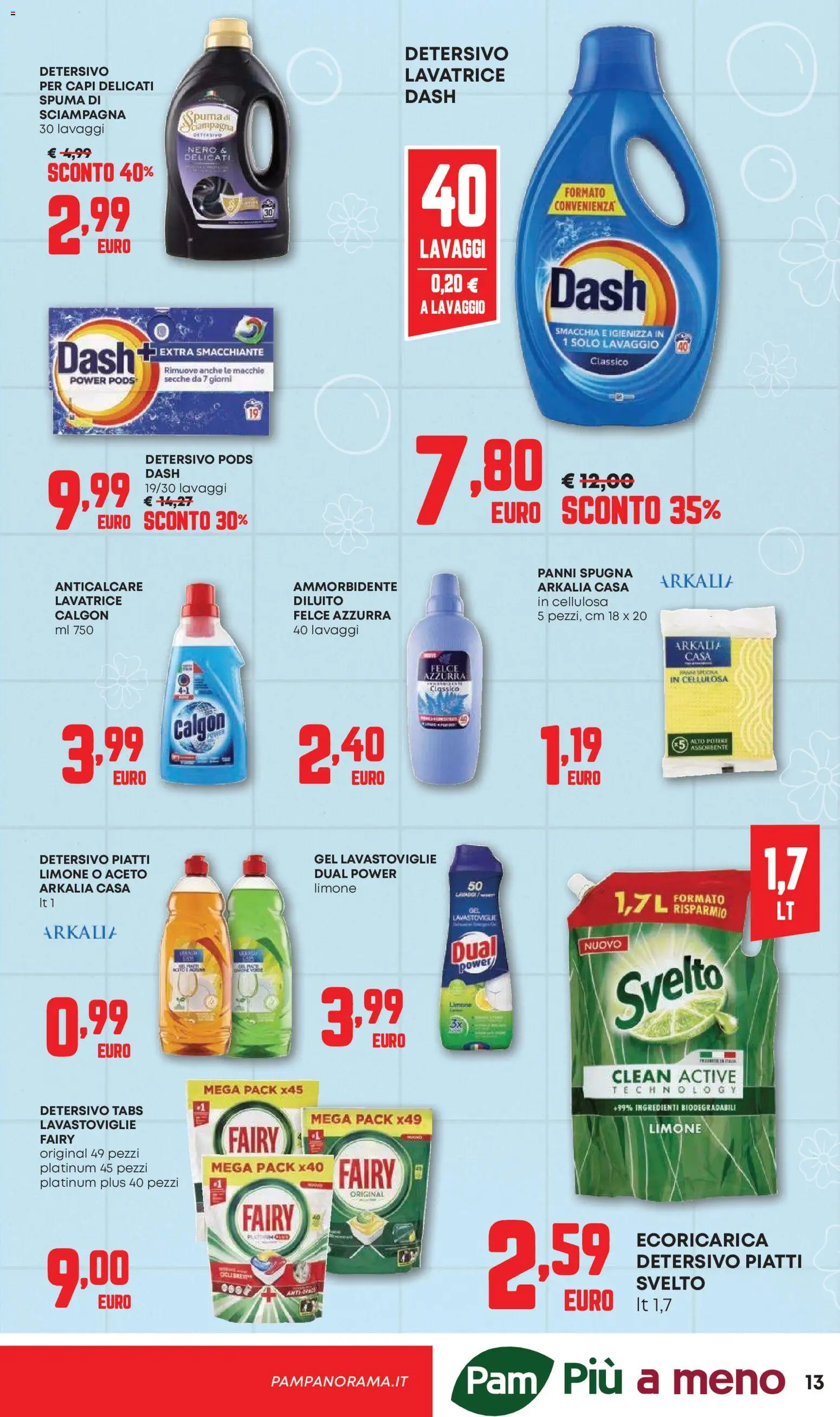 Volantino PAM del 07.04.2026 | Pagina: 13 | Prodotti: Ammorbidente, Limone, Lavatrice, Aceto