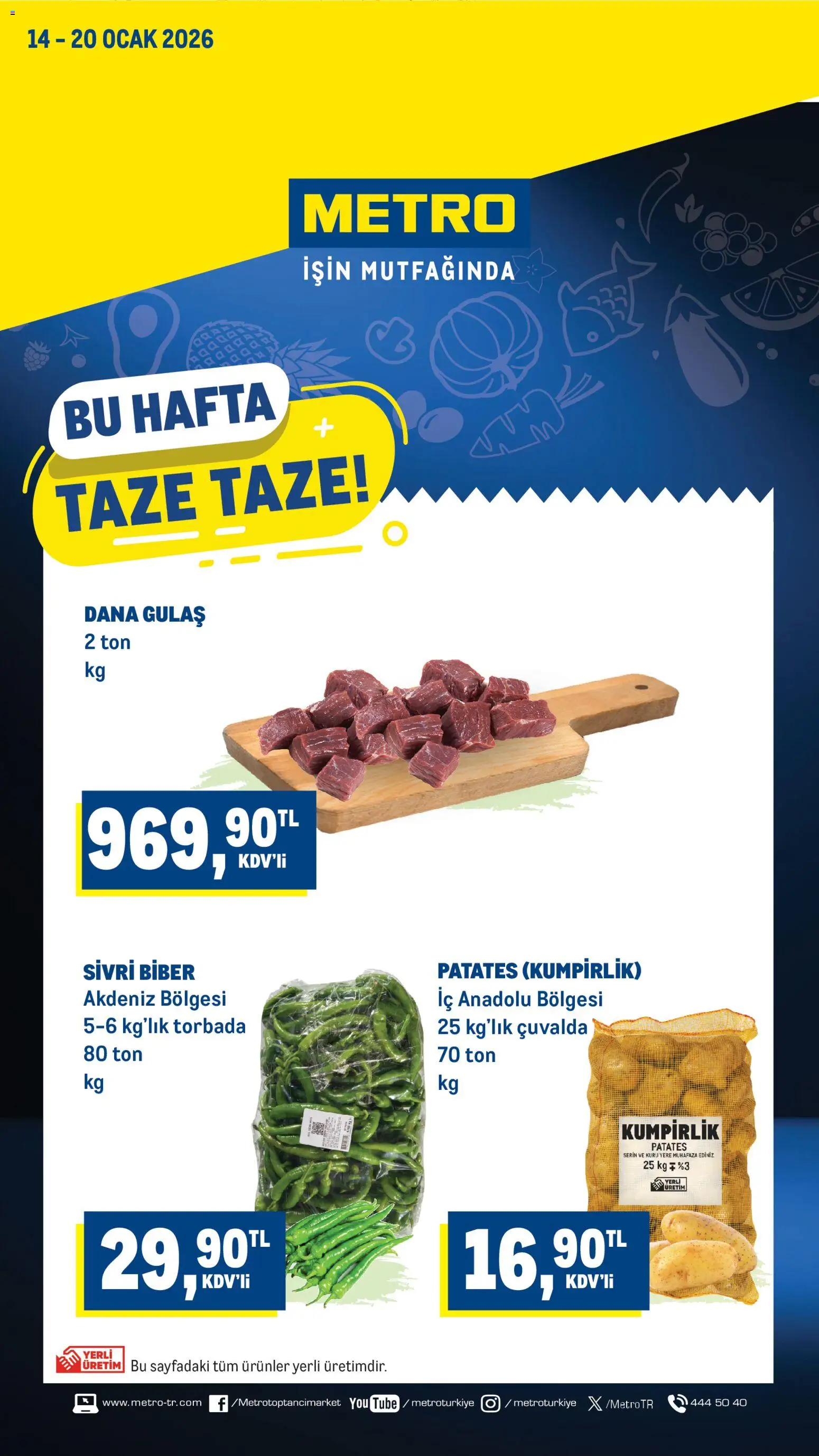 Metro Katalog - 14.01.2026 tarihinden itibaren geçerlidir | Sayfa: 1 | Ürünler: Patates, Biber, Ocak