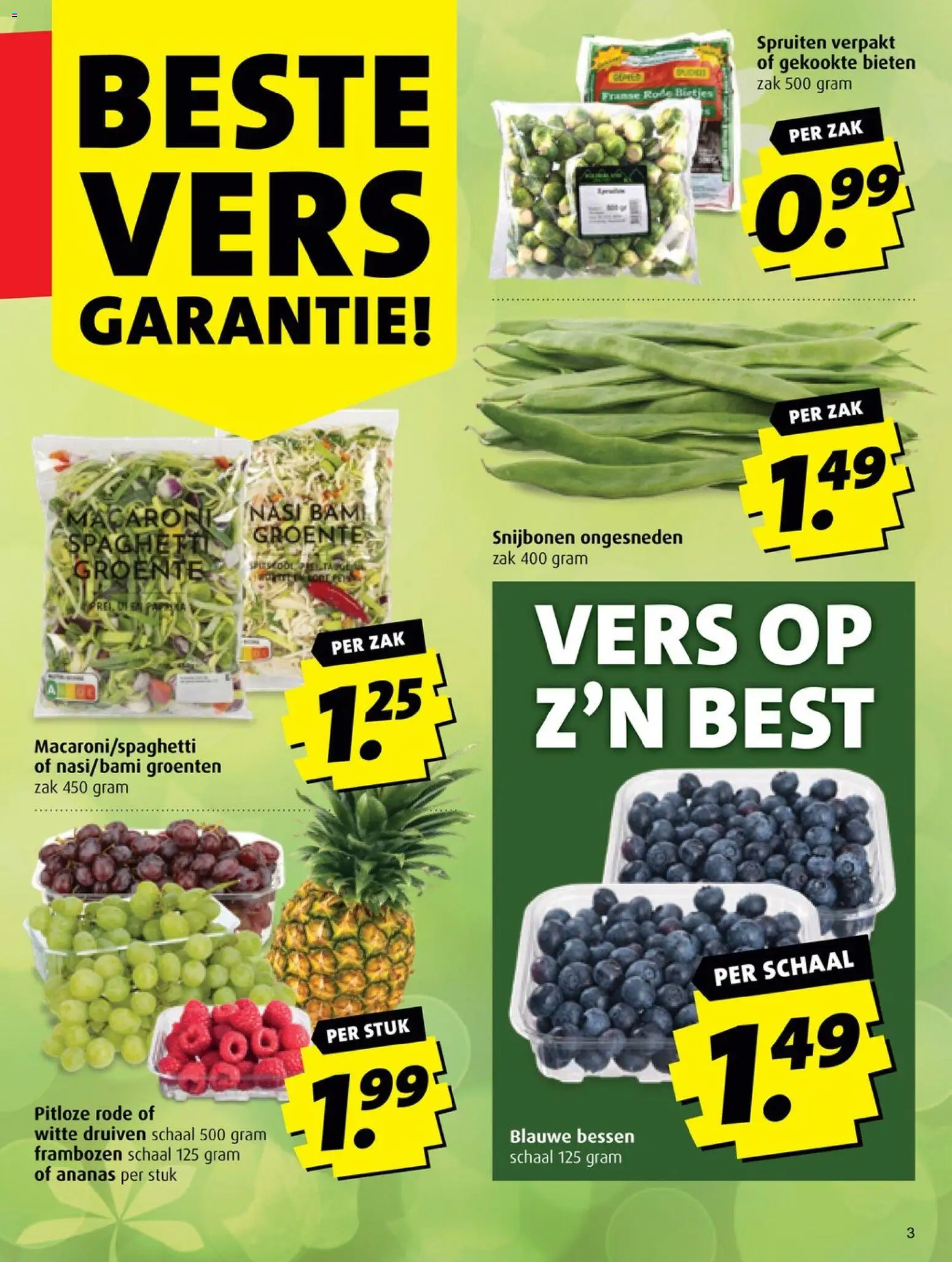 {H1} | Pagina: 3 | Producten: Macaroni, Kész piskótalap, Groenten, Druiven