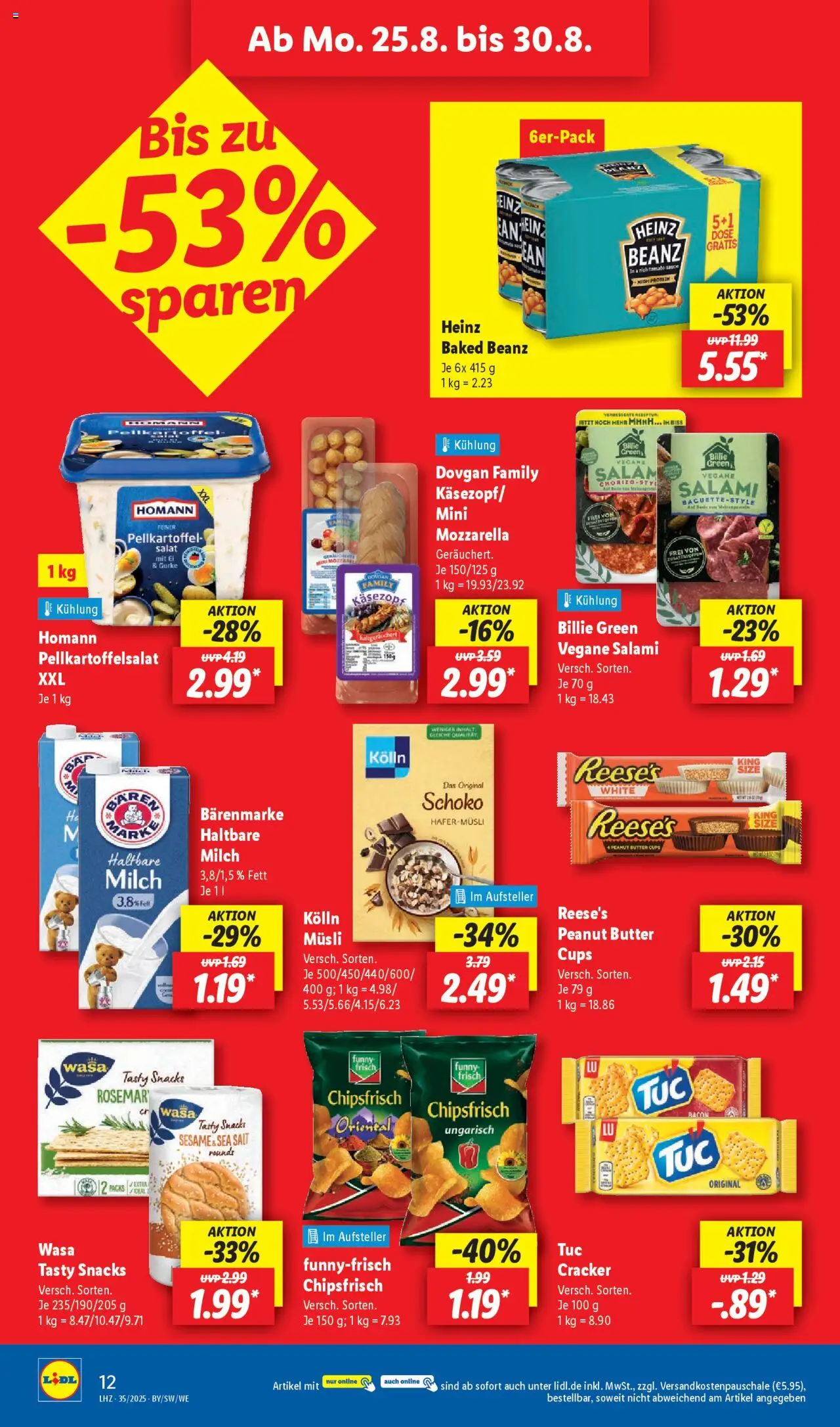 Lidl Prospekt Uffenheim - gültig ab dem 25.08.2025 | Seite: 18 | Produkte: Butter, Mozzarella, Haltbare milch, Salami