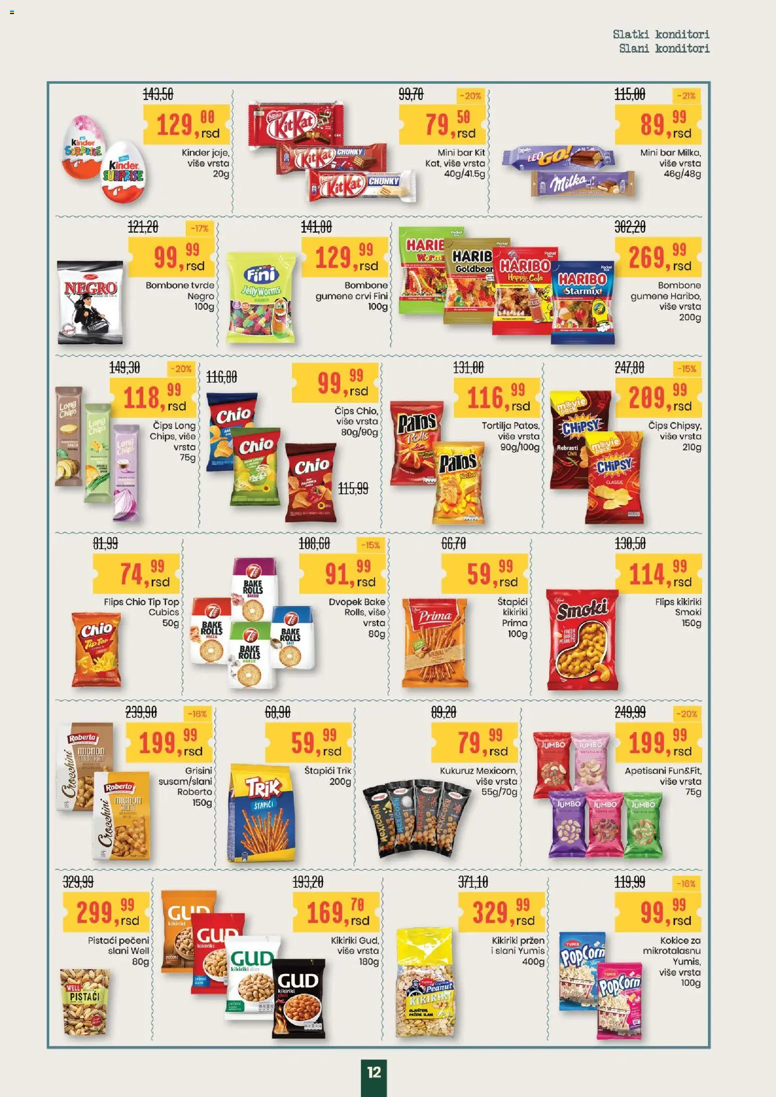Aroma Market katalog - važi od 25.12.2025 | Strana: 12 | Proizvode: Milka, Haribo, Kukuruz, Kikiriki
