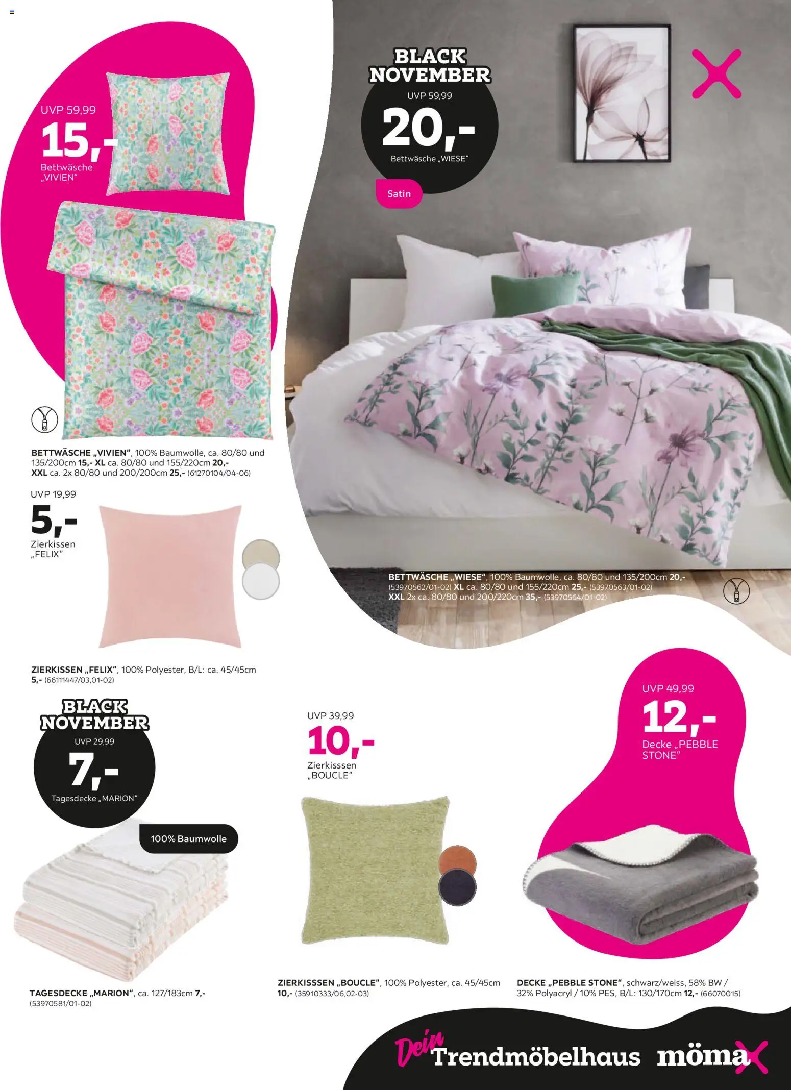Mömax Black Friday – gültig ab 20.10.2025 | Seite: 9 | Produkte: Decke, Tagesdecke, Bettwäsche