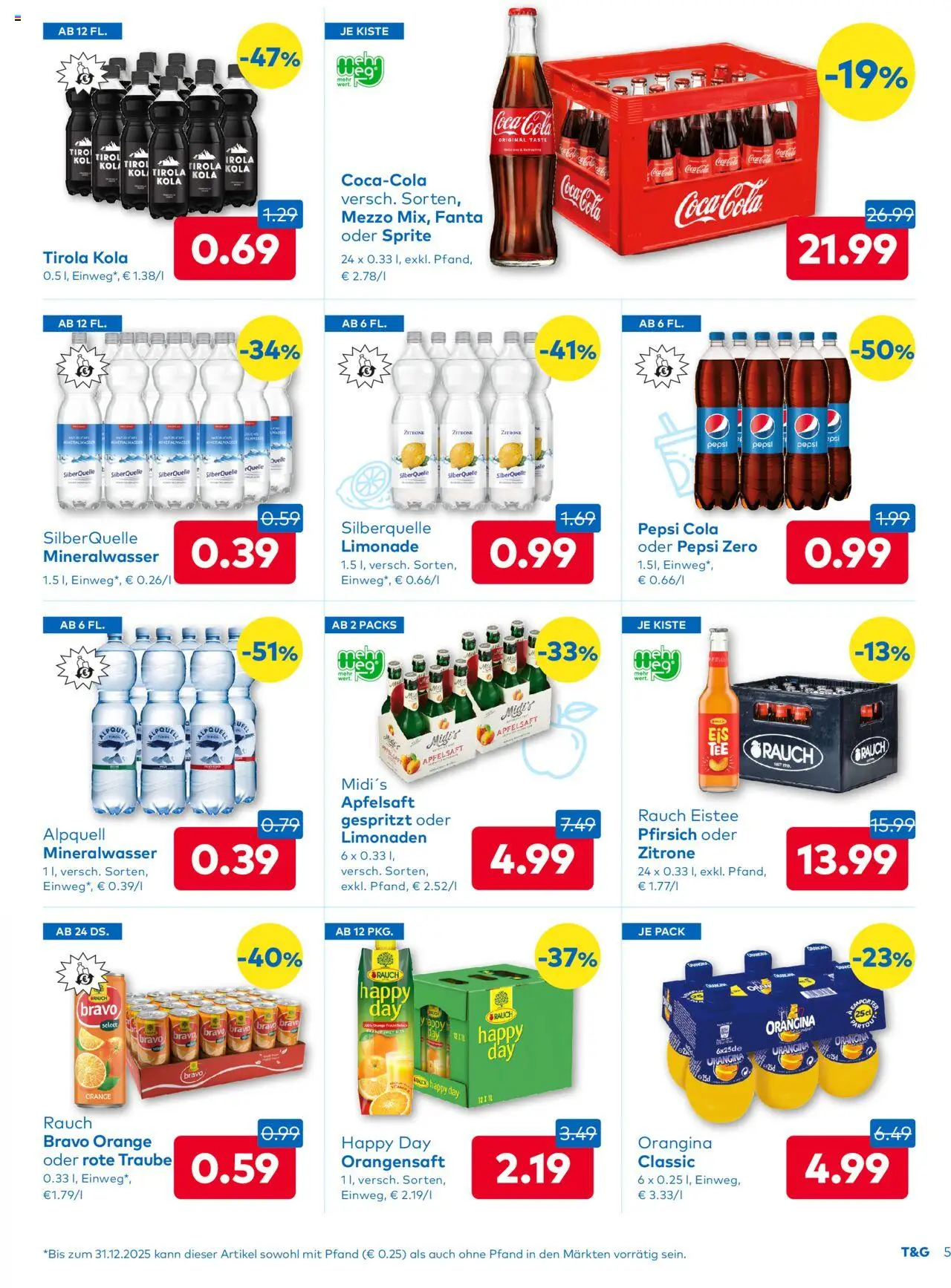 T&G Flugblatt gültig ab 23.10.2025 | Seite: 5 | Produkte: Zitrone, Pfirsich, Planche de surf