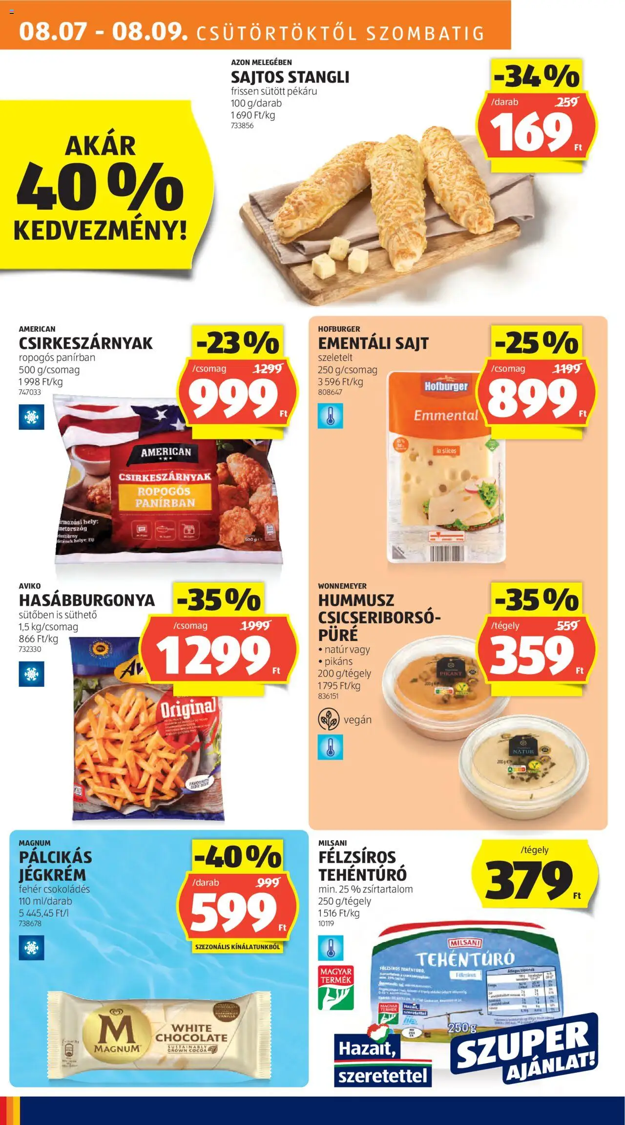 Aldi akciós ujság - amely érvényes a következő dátumtól: 07.08.2025 | Oldal: 12 | Termékek: Magnum, Stangli, Vegán, Jégkrém