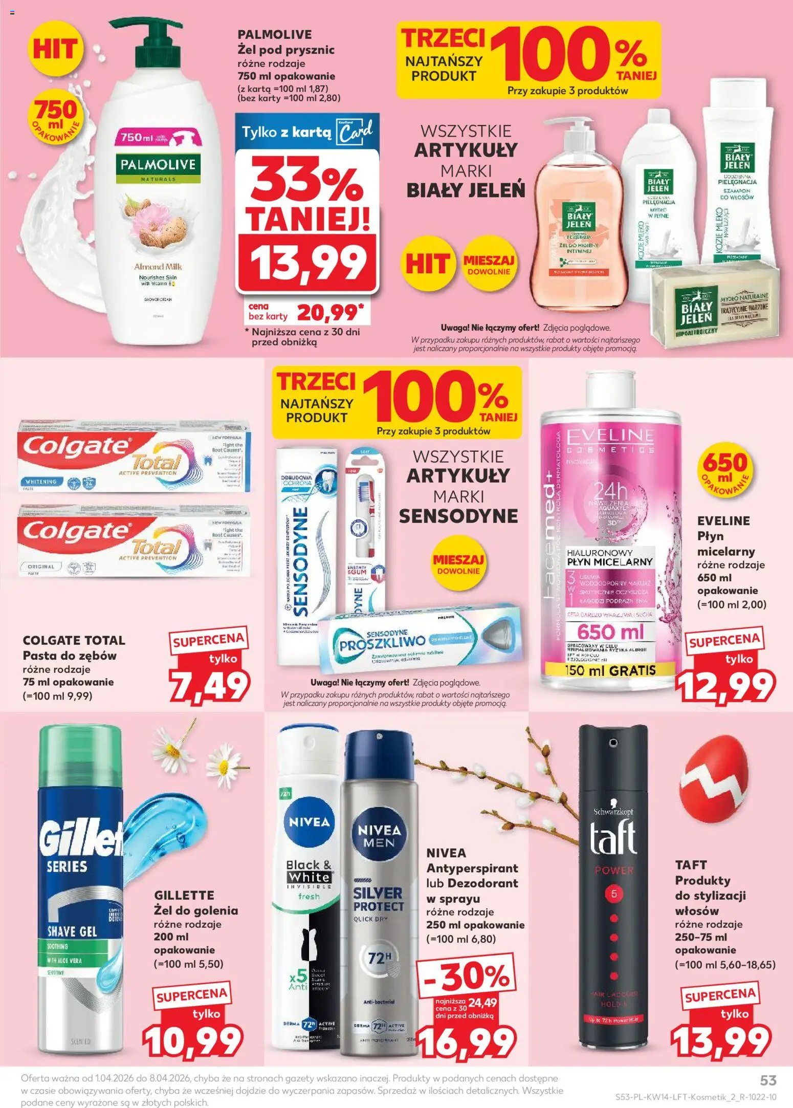 Kaufland gazetka od 01.04.2026 | Strona: 53 | Produkty: Karta, Gillette, Szampon, Antyperspirant