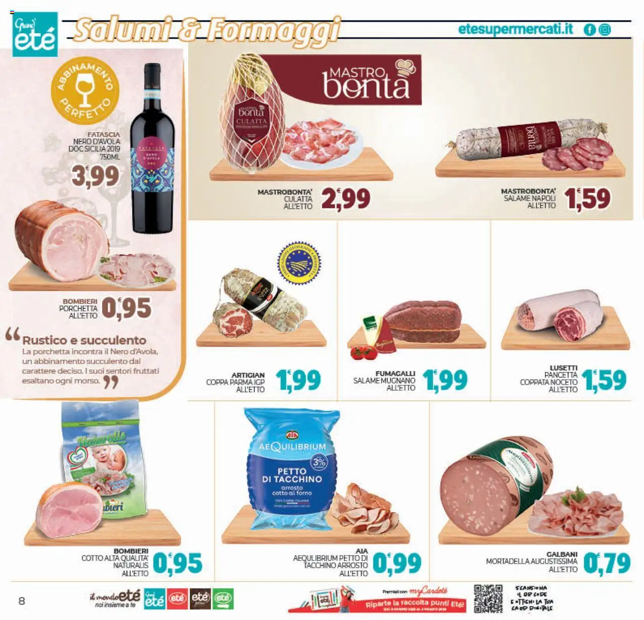Volantino Eté del 19.08.2025 | Pagina: 8 | Prodotti: Tè, Tacchino, Mortadella, Forno