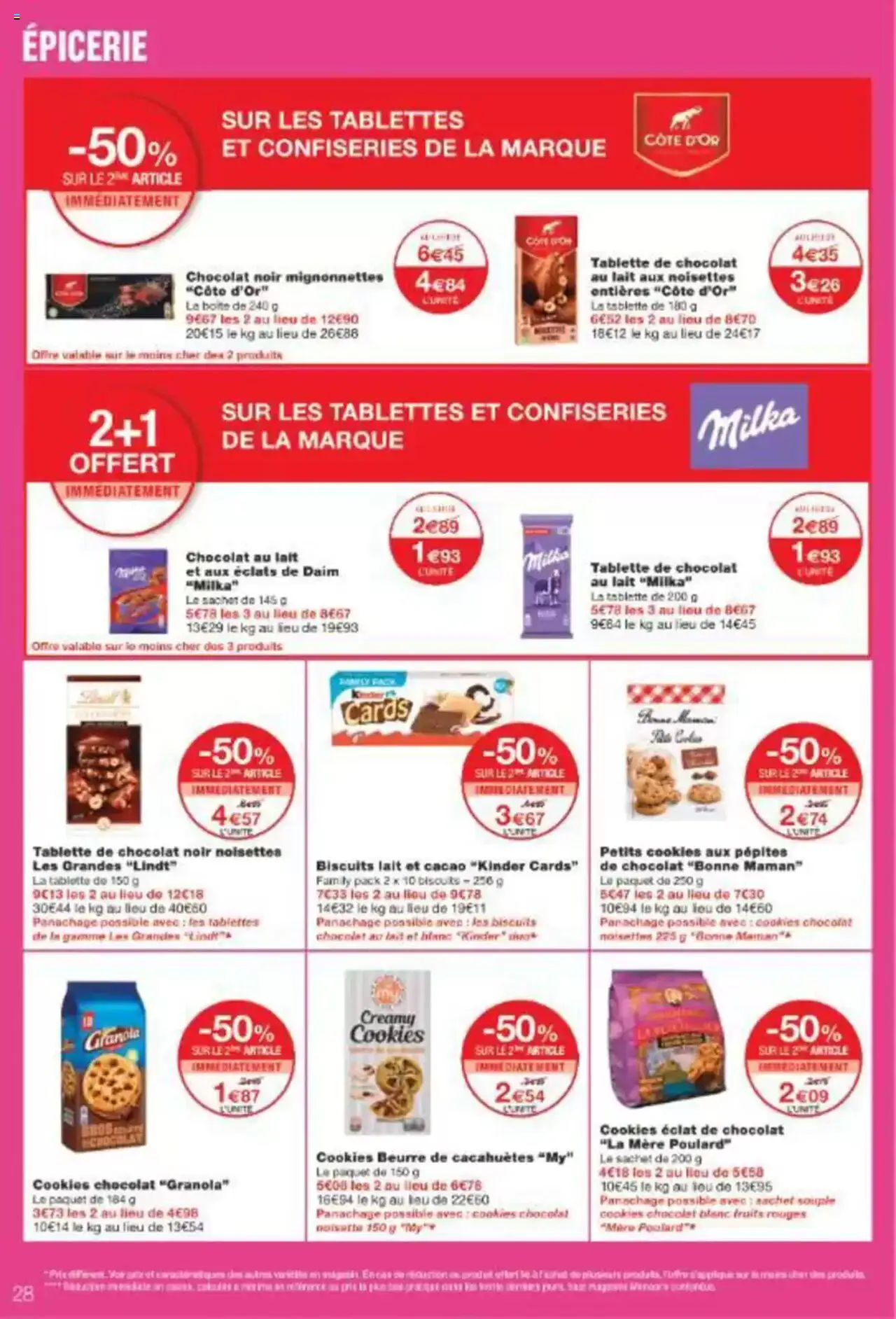  | Page: 28 | Produits: Tablette, Beurre de cacahuètes, Lait, Beurre