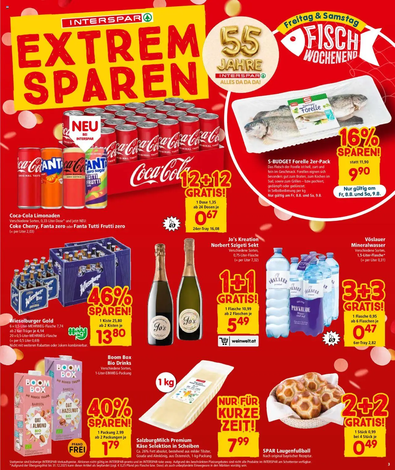 Interspar Flugblatt - Niederösterreich gültig ab 07.08.2025 | Seite: 3 | Produkte: Zucker, Käse, Bier, Fisch