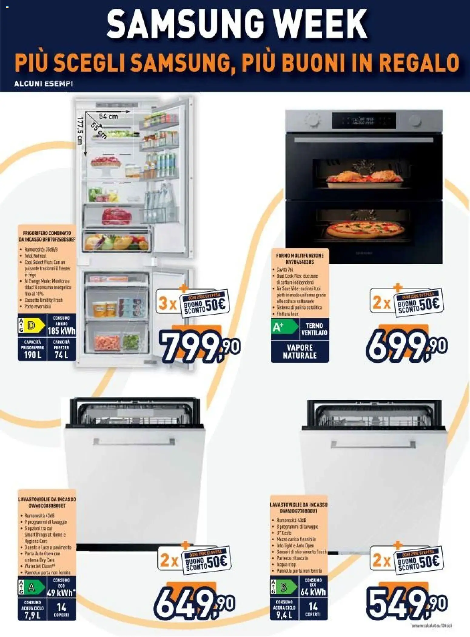 Volantino Unieuro del 20.04.2026 | Pagina: 8 | Prodotti: Pavimento, Acqua, Frigorifero, Samsung