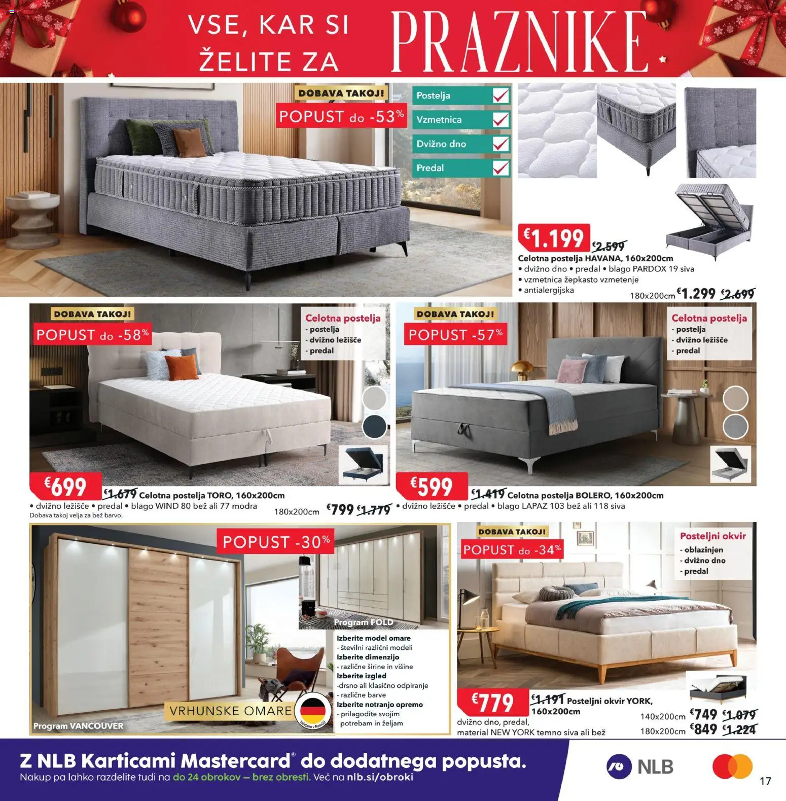 Novi Harvey Norman katalog ponudbe – veljaven od 08.12.2025 | Stran: 17 | Izdelki: Okvir, Posteljni okvir, Ležišče, Vzmetnica