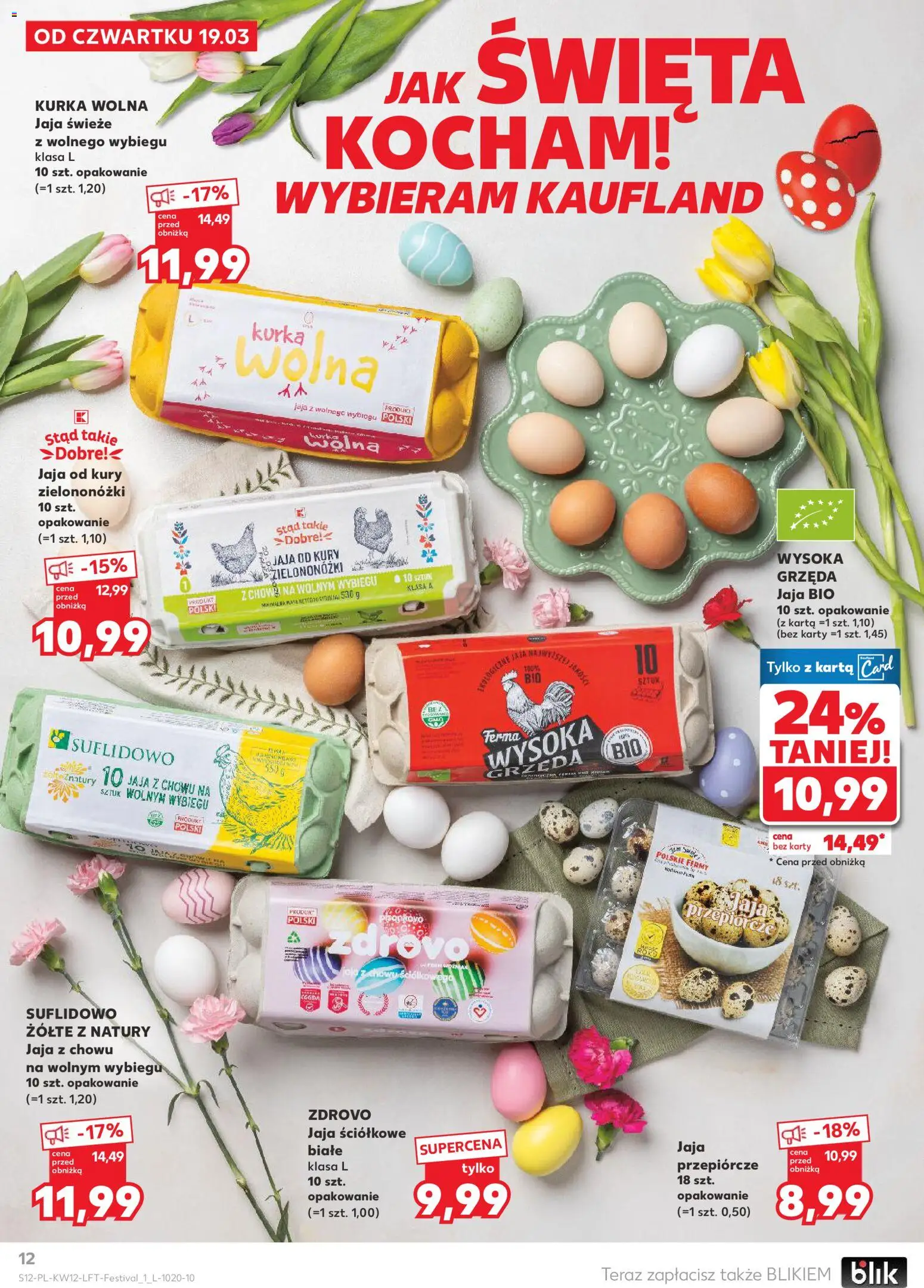 Kaufland gazetka od 19.03.2026 | Strona: 12 | Produkty: Karta, Jaja