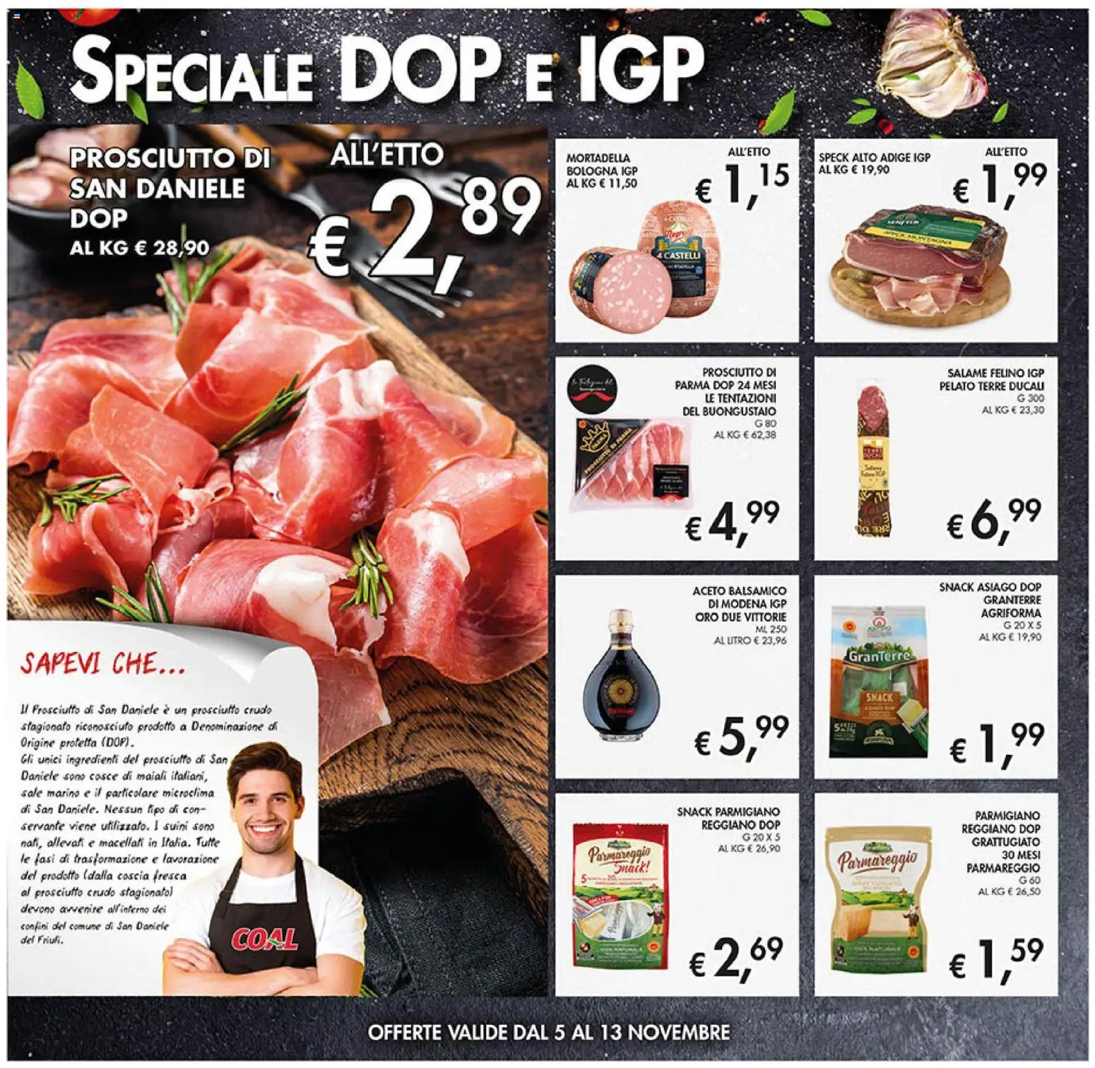 Volantino Coal del 05.11.2025 | Pagina: 10 | Prodotti: Speck, Prosciutto Crudo, Salame, Mortadella