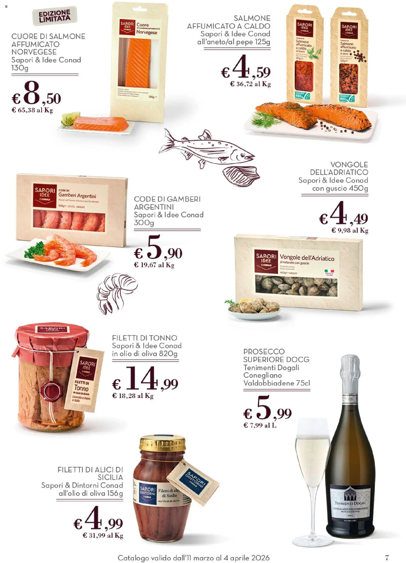 Volantino Conad del 11.03.2026 | Pagina: 7 | Prodotti: Salmone, Pepe, Olio, Tonno