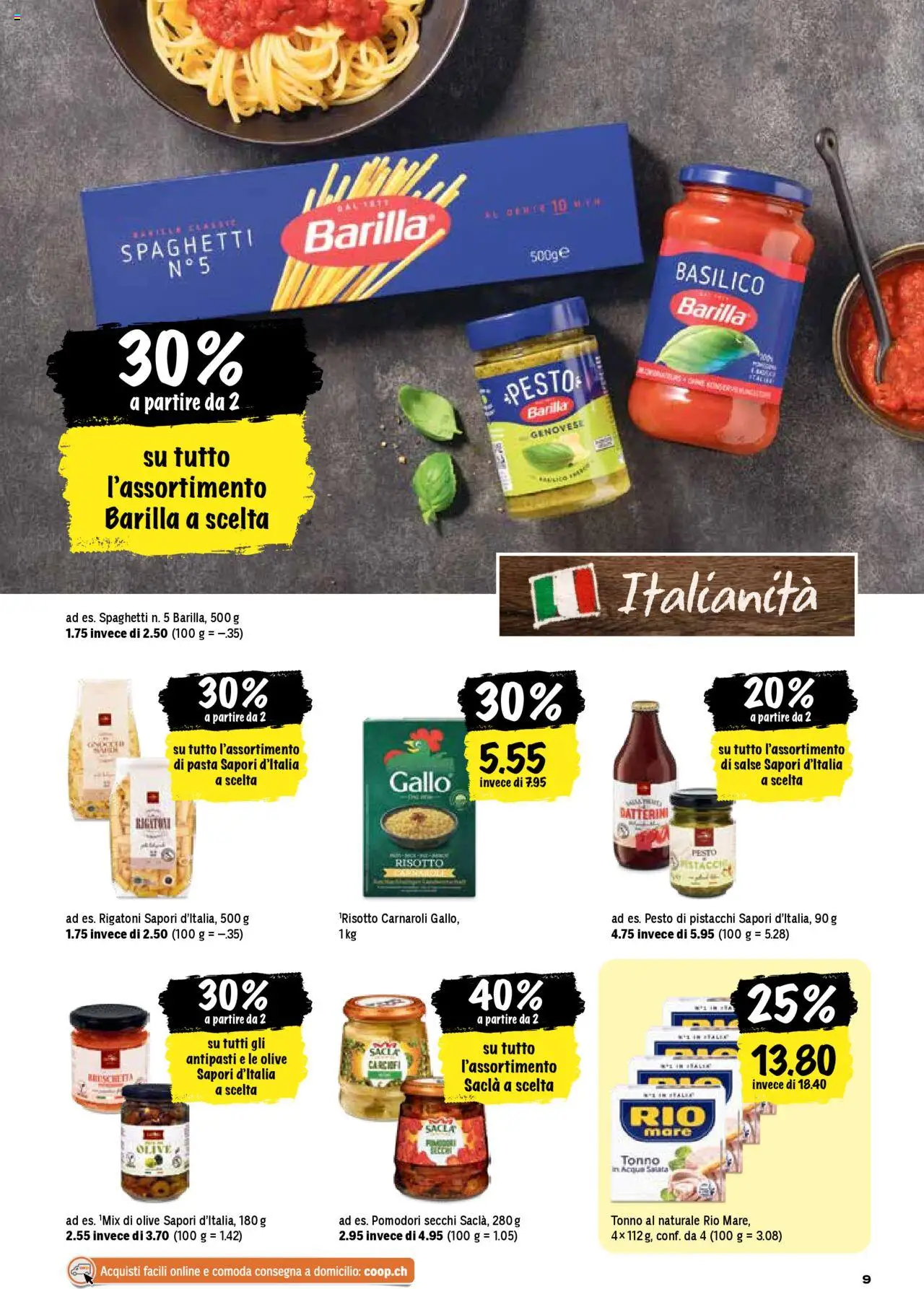 Coop - Una settimana di azioni ab 14.08.2025 | Seite: 9 | Produkte: Barilla, Pasta