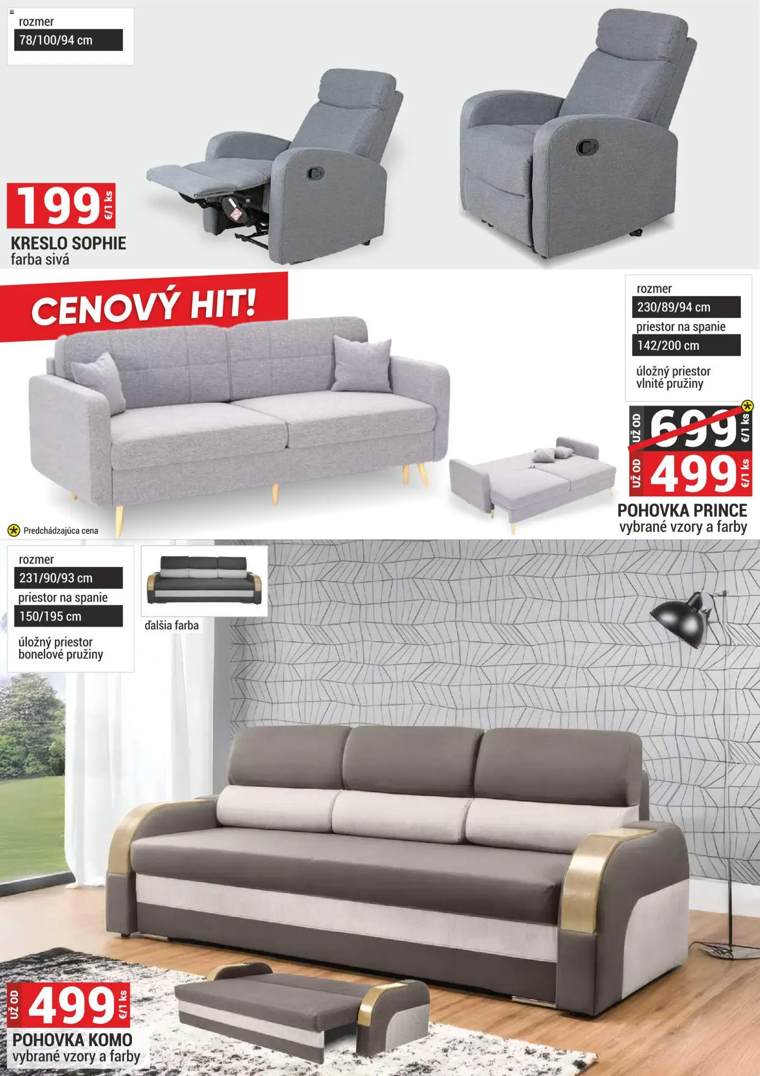 Nové Merkury Market akcie – leták je platný od 02.01.2026 | Strana: 21 | Produkty: Pohovka, Kreslo